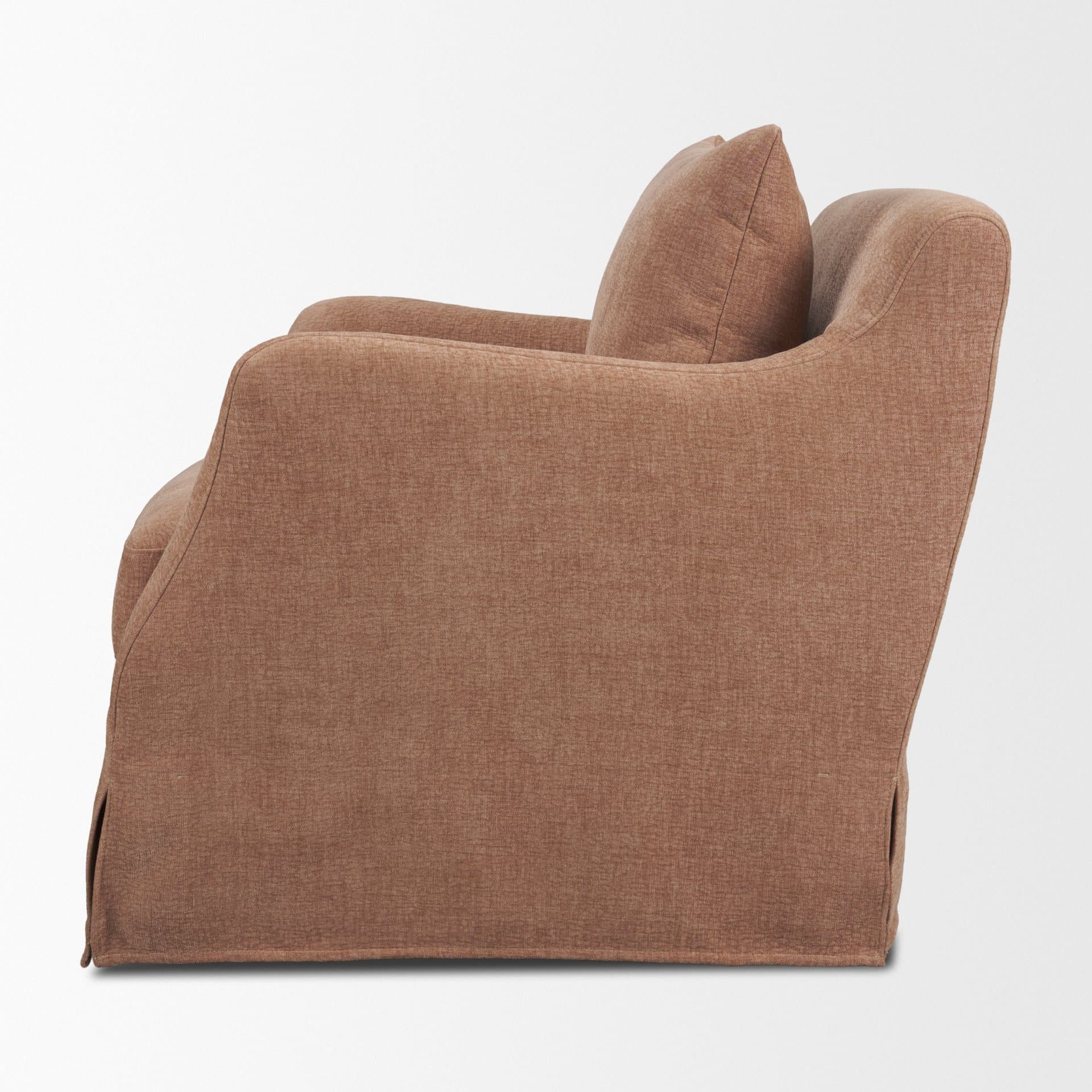 Ellington Slipcovered Slope Arm Swivel Accent Chair | Sienna Fabric-Fixed Chair — product photograph