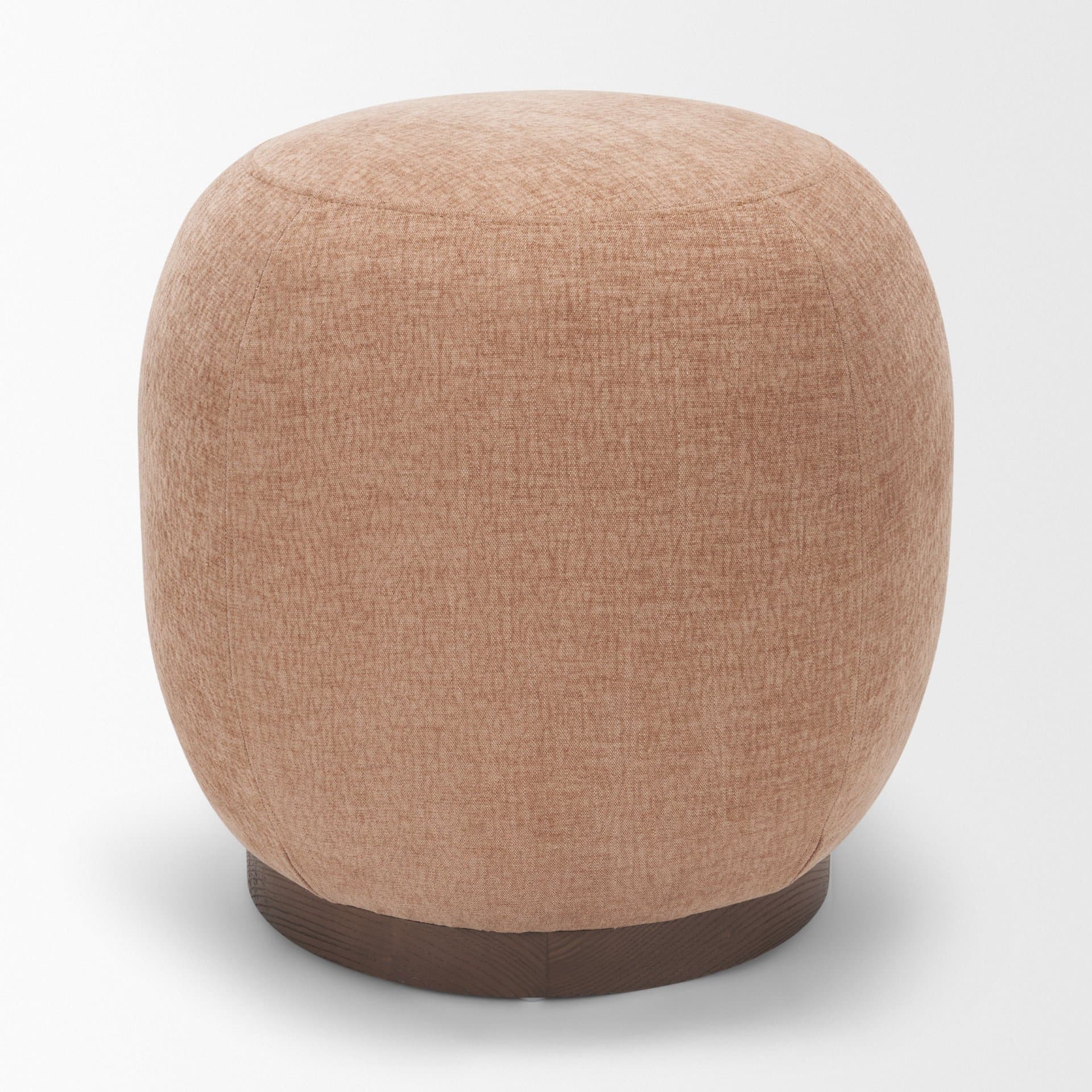 Siren Sienna Fabric w/ Brown Ash Wood Round Accent Stool — product photograph