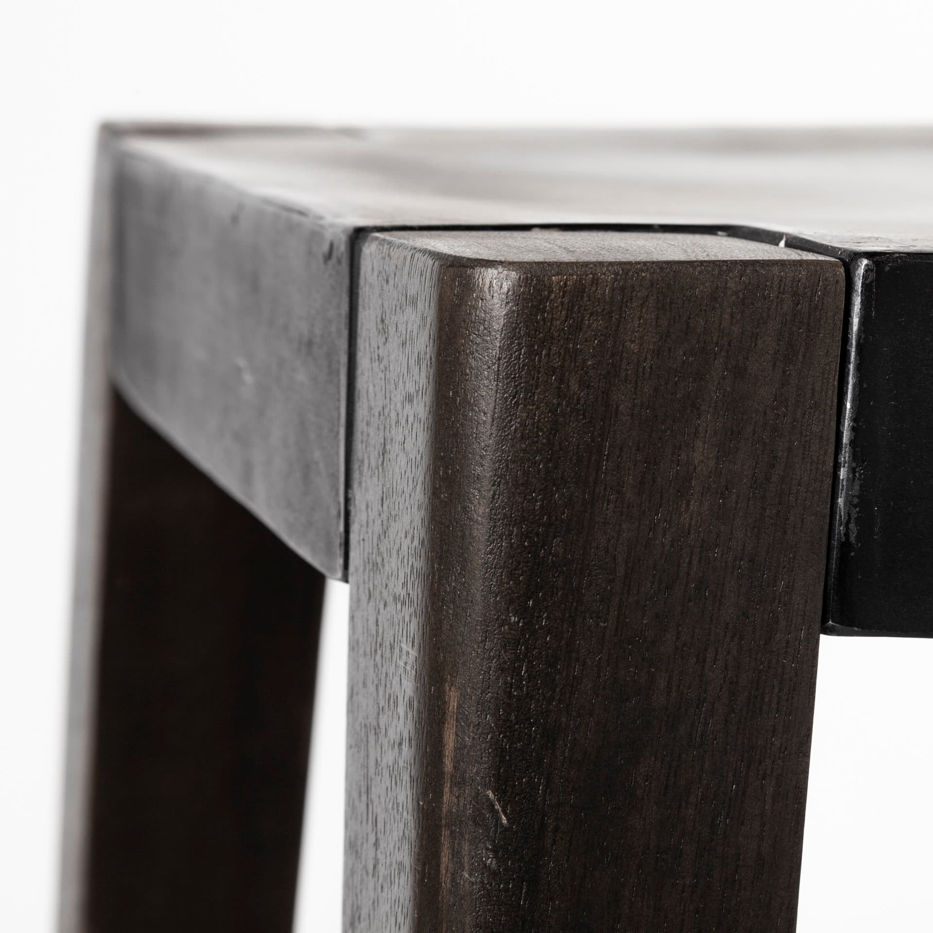 Nell Backless 30in Seat Bar Stool | Black Metal w/ Dark Brown Wood — product photograph