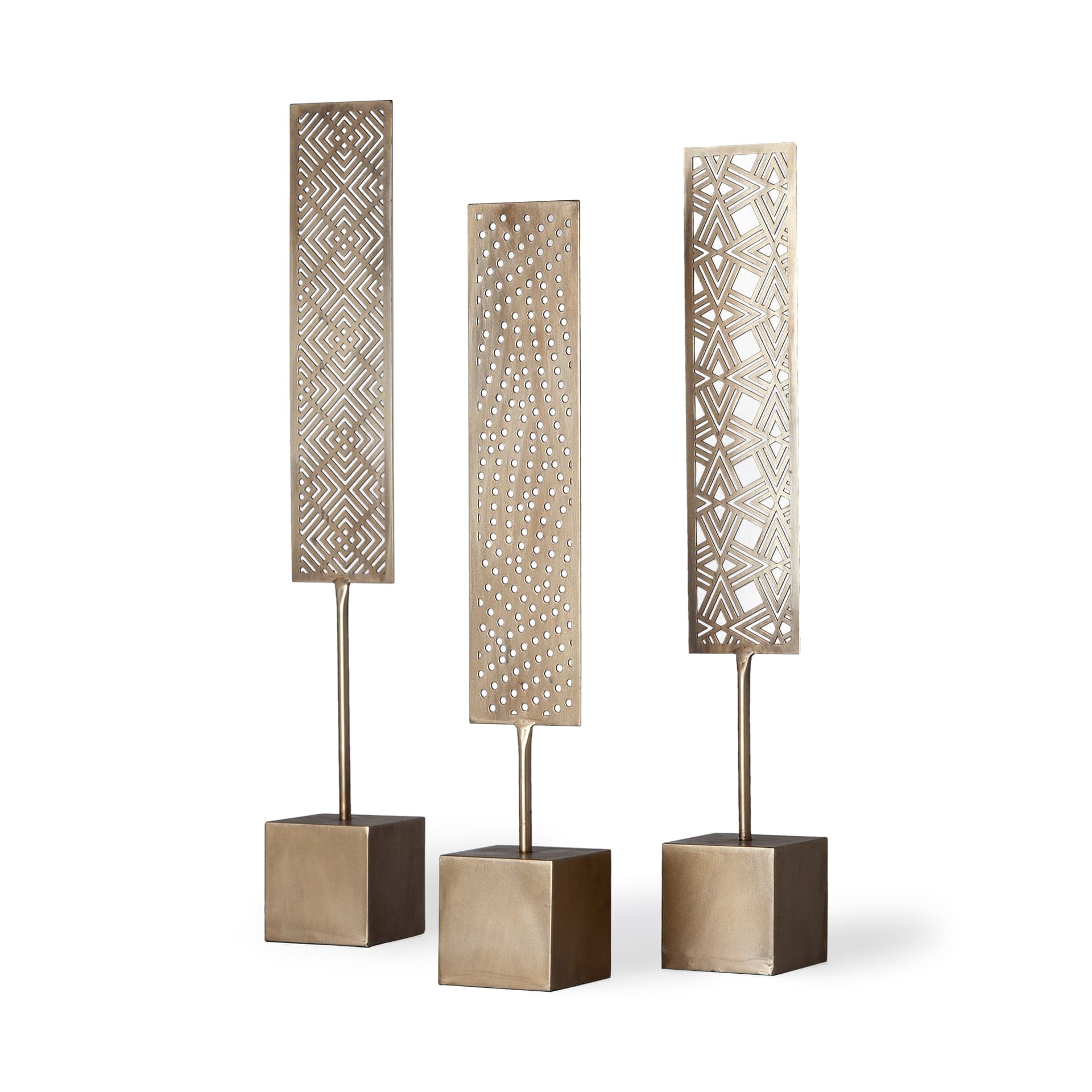 Arondale (Set of 3) 4L x 12W Gold Cutout Decorative Objects — product photograph