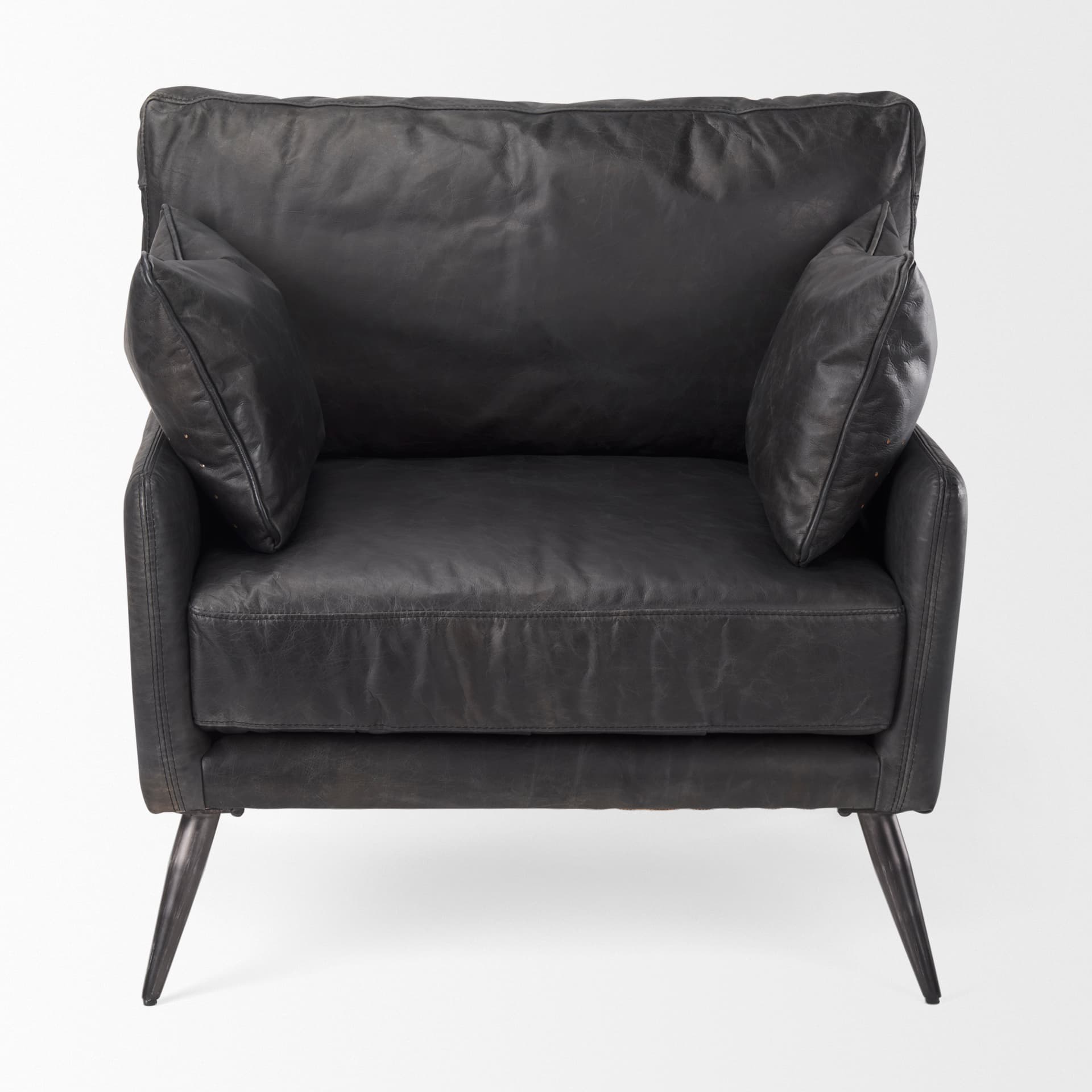 Cochrane 34.5L x 33.0W x 32.5H Black Leather Wrapped Chair — product photograph