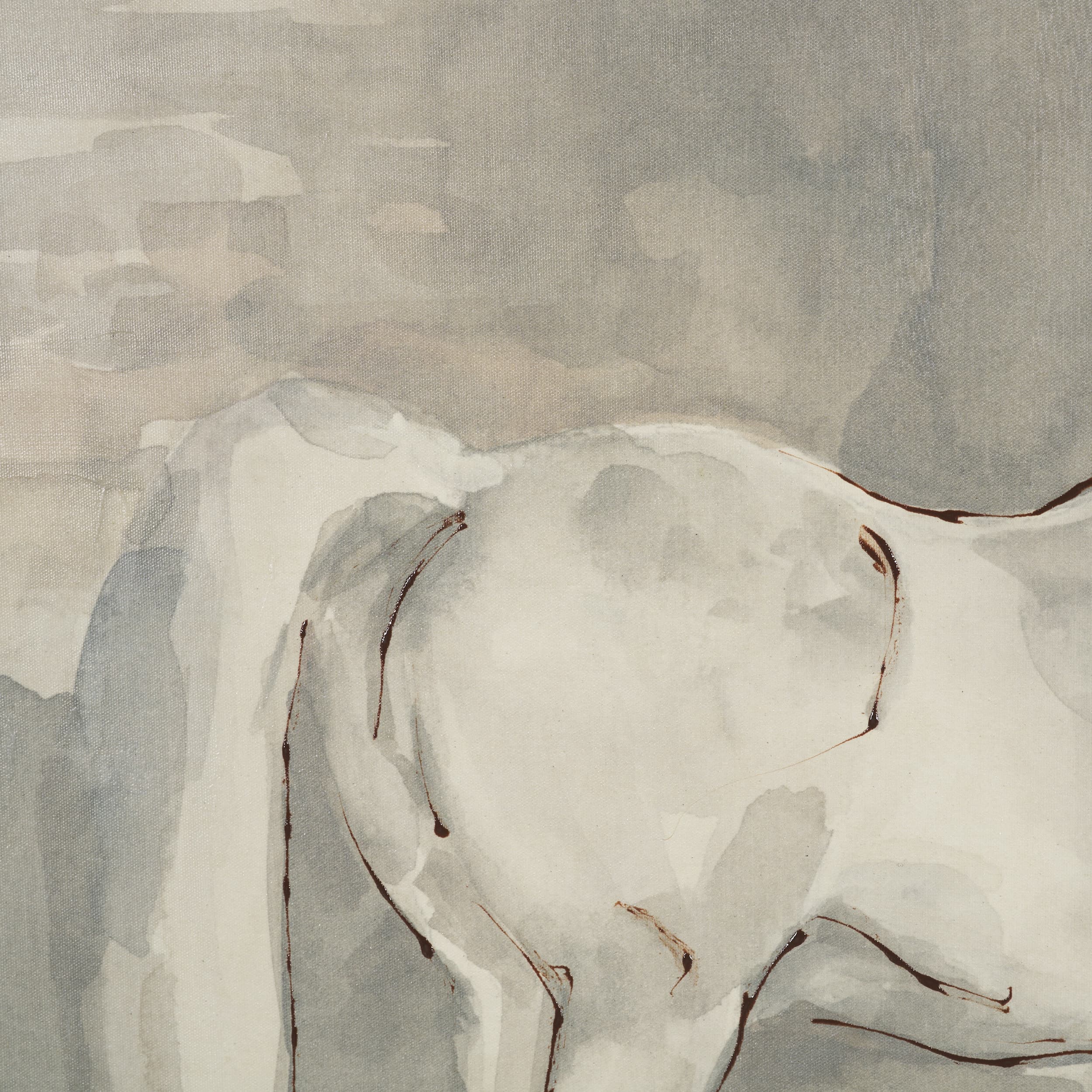 Figure Study: Equine Form I by Mercana Studio Hand-Embellished Textured Framed Canvas Artwork — product photograph