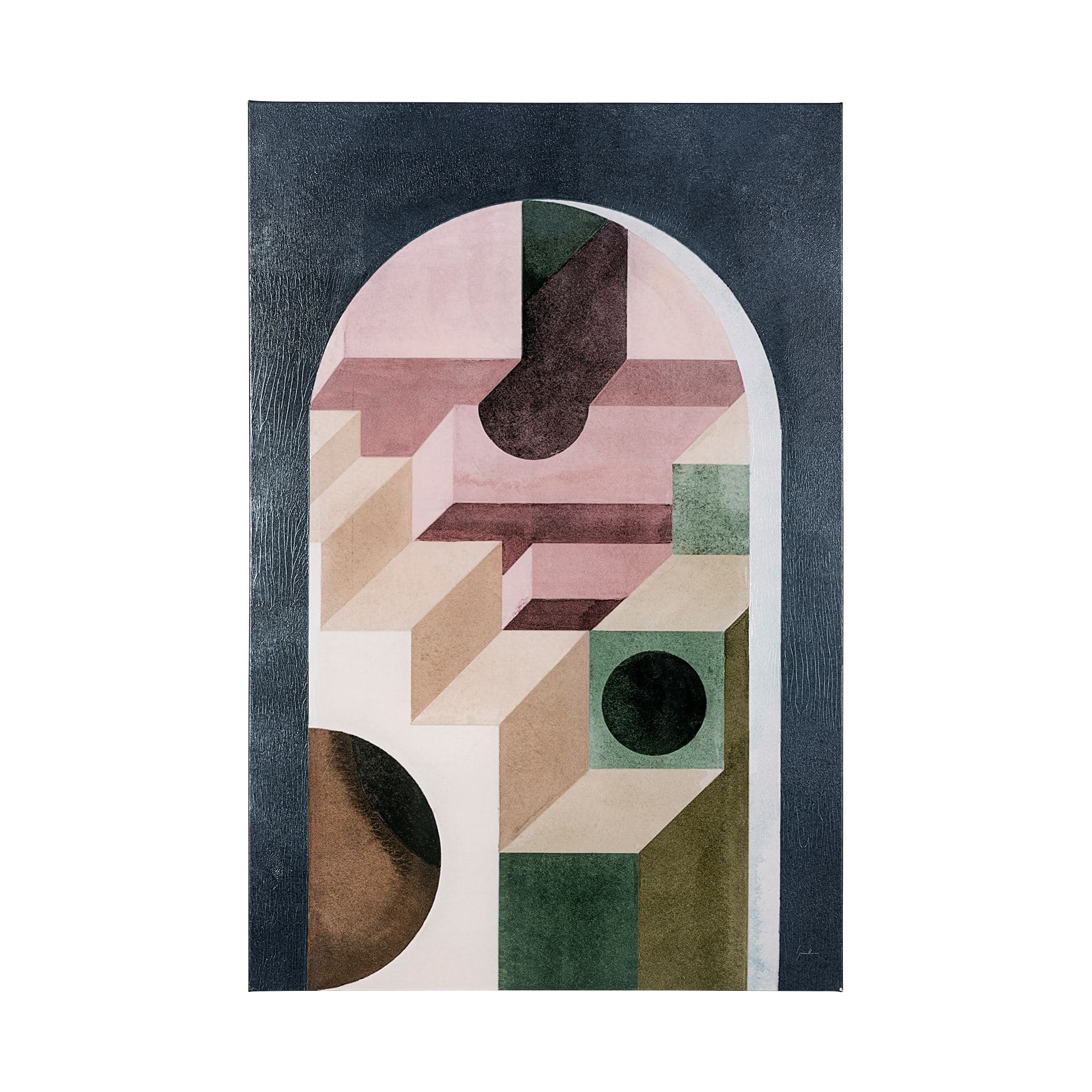 Labyrinth II Multi Color by Mercana Studio a Hand Embellished Textured Canvas — product photograph