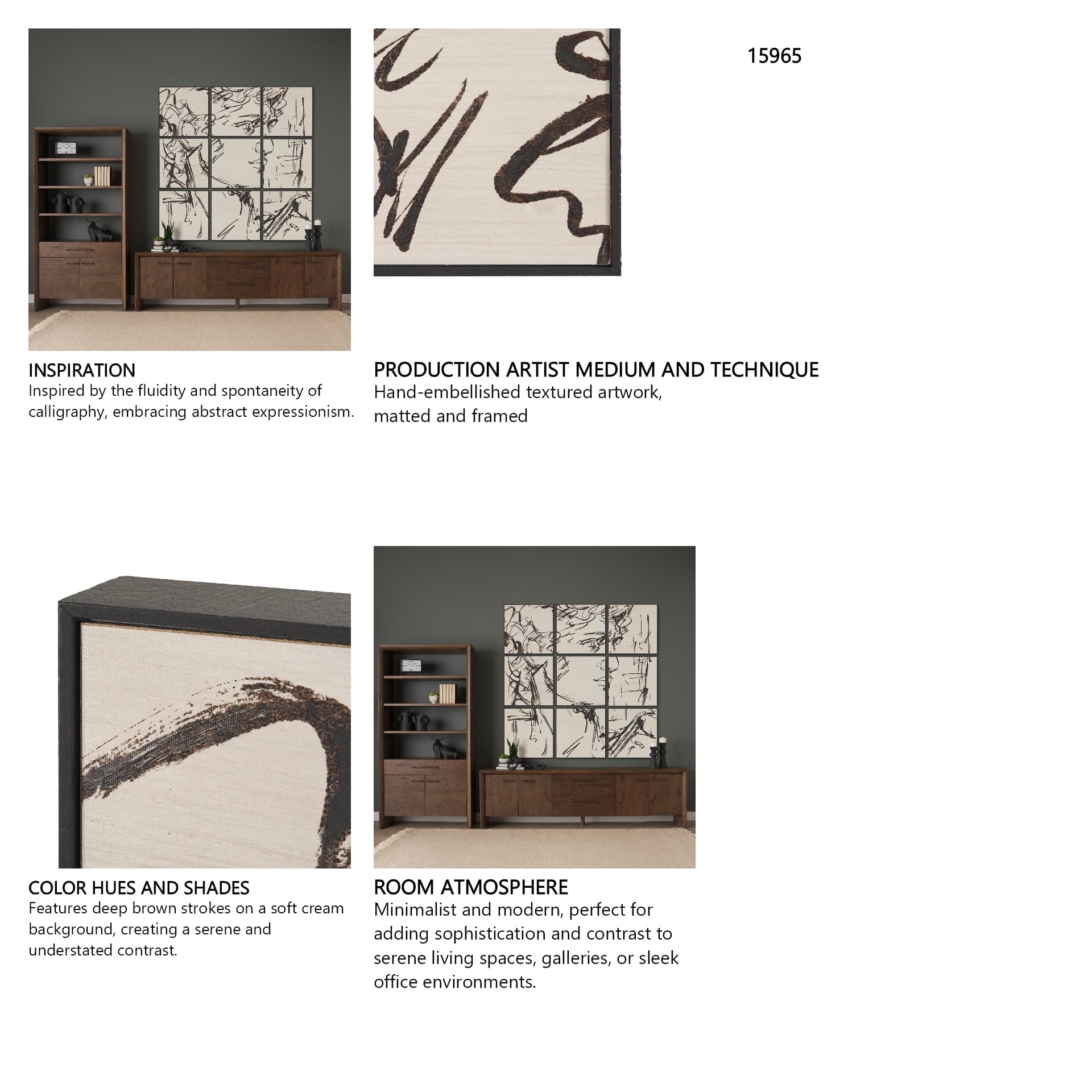 Sculptured Chaos VI by Mercana Studio Hand Embellished Textured Framed Artwork — in a styled room