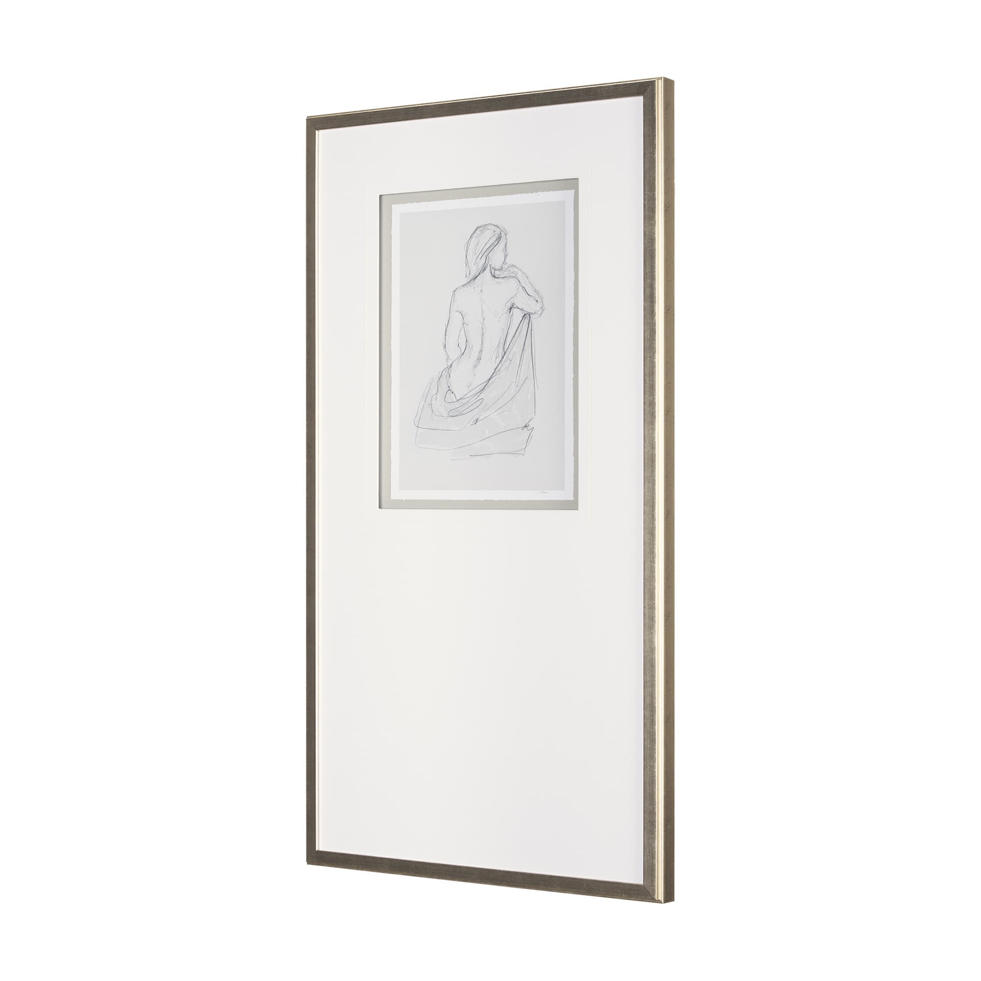 Sitting Model I by Mercana Studio a Hand Embellished Framed Art Print Matted under Glass — product photograph