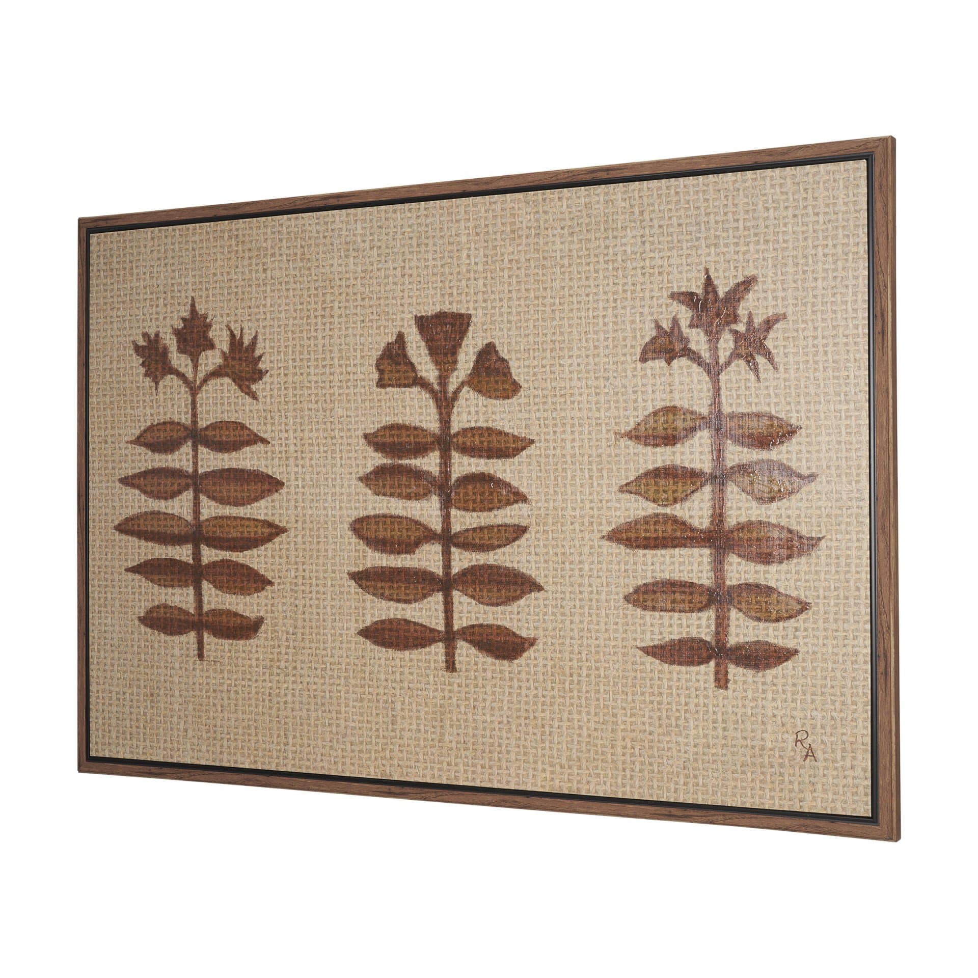 Folk Flowers by Mercana Studio Hand-Embellished Textured Framed Canvas Artwork — product photograph