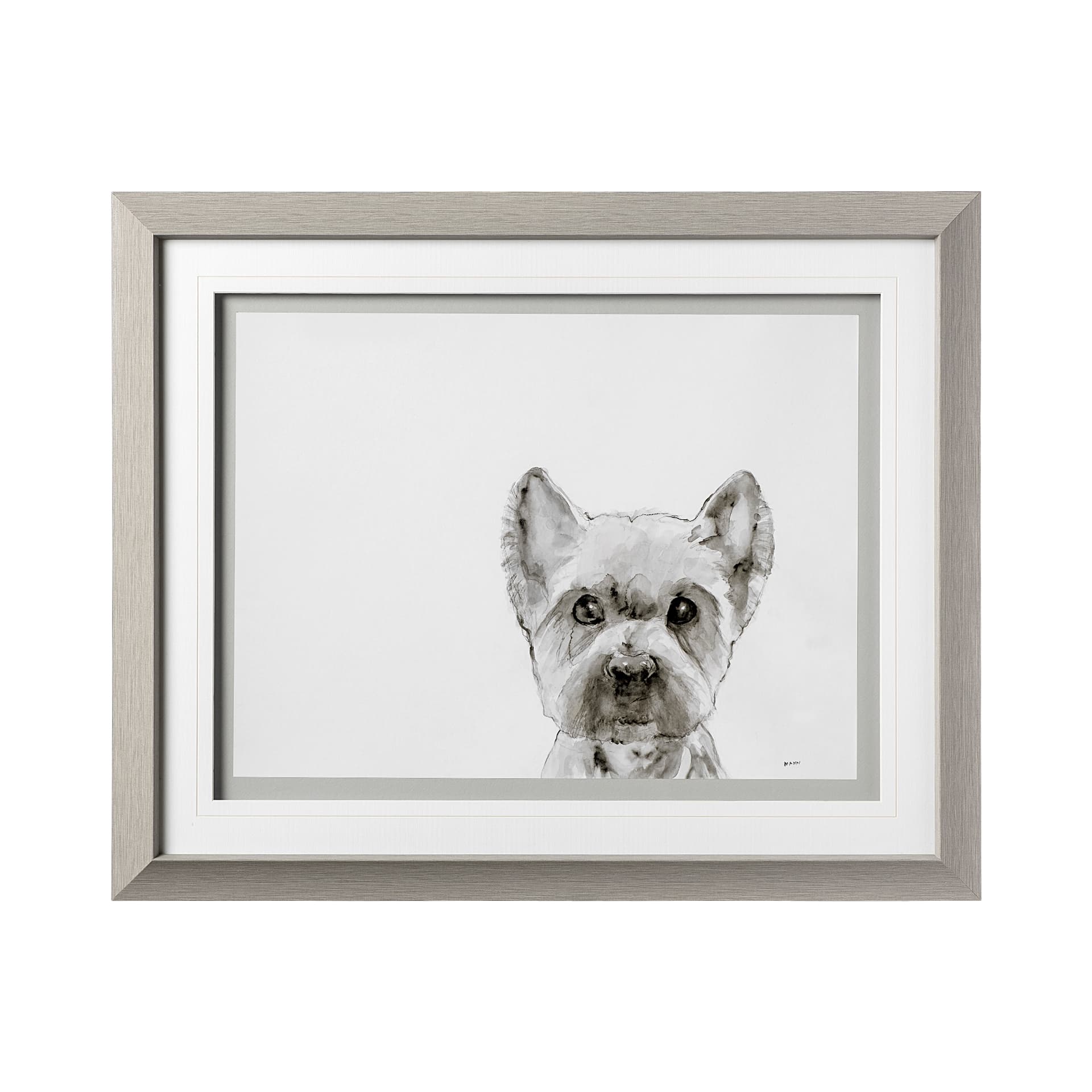 Walk Time 1 by Mercana Studio a Hand Embellished Textured Framed Art Print Matted under Glass — product photograph