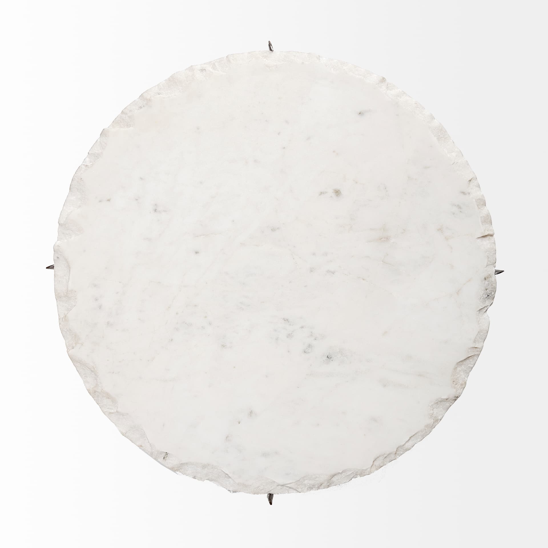 Reinhold II 21L x 21W x 21H Round Live-Edge Marble Top and Gold Metal Base Side/End Table — product photograph