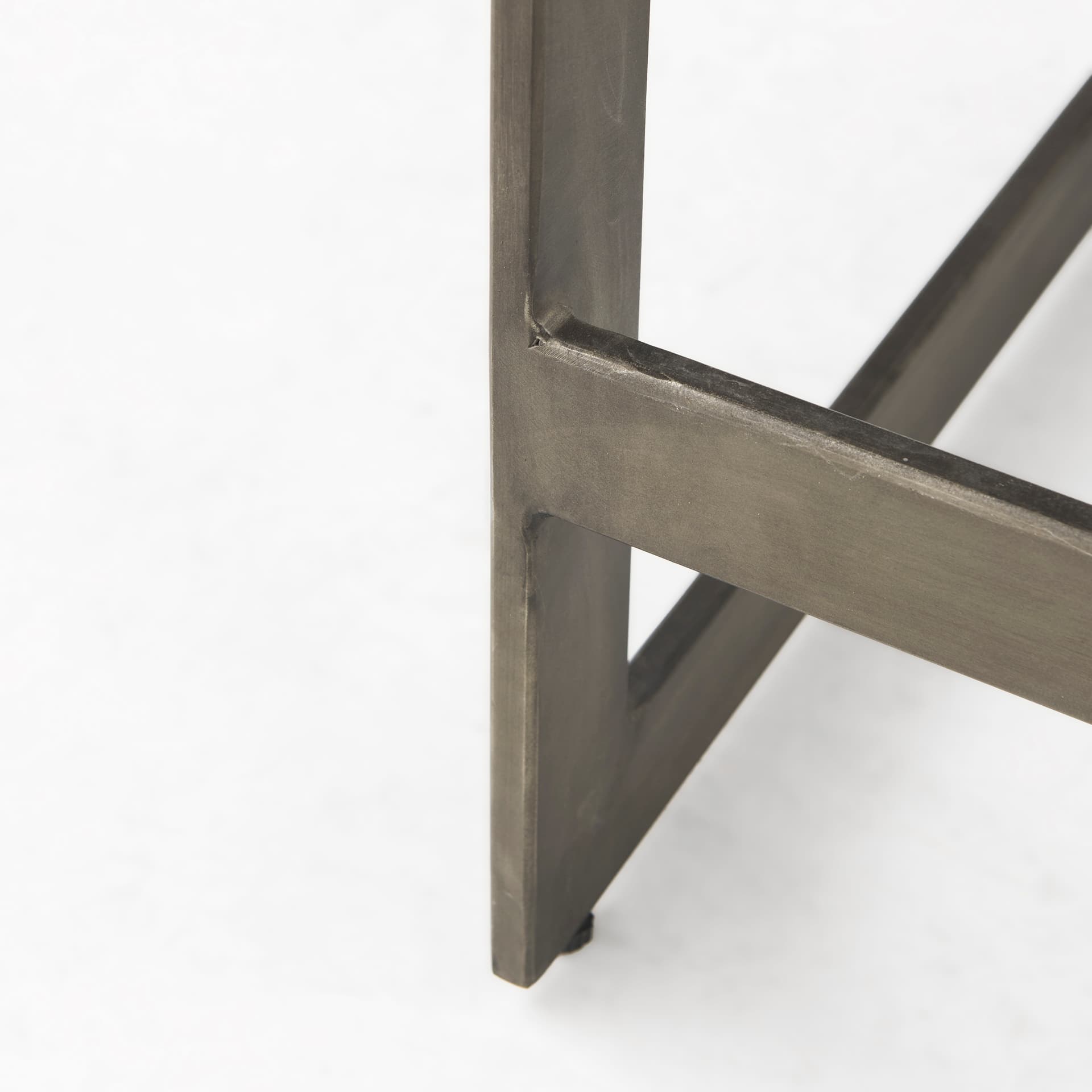 Kiran Backless 26in Seat Counter Stool | Brown Wood w/ Antique Nickel — product photograph