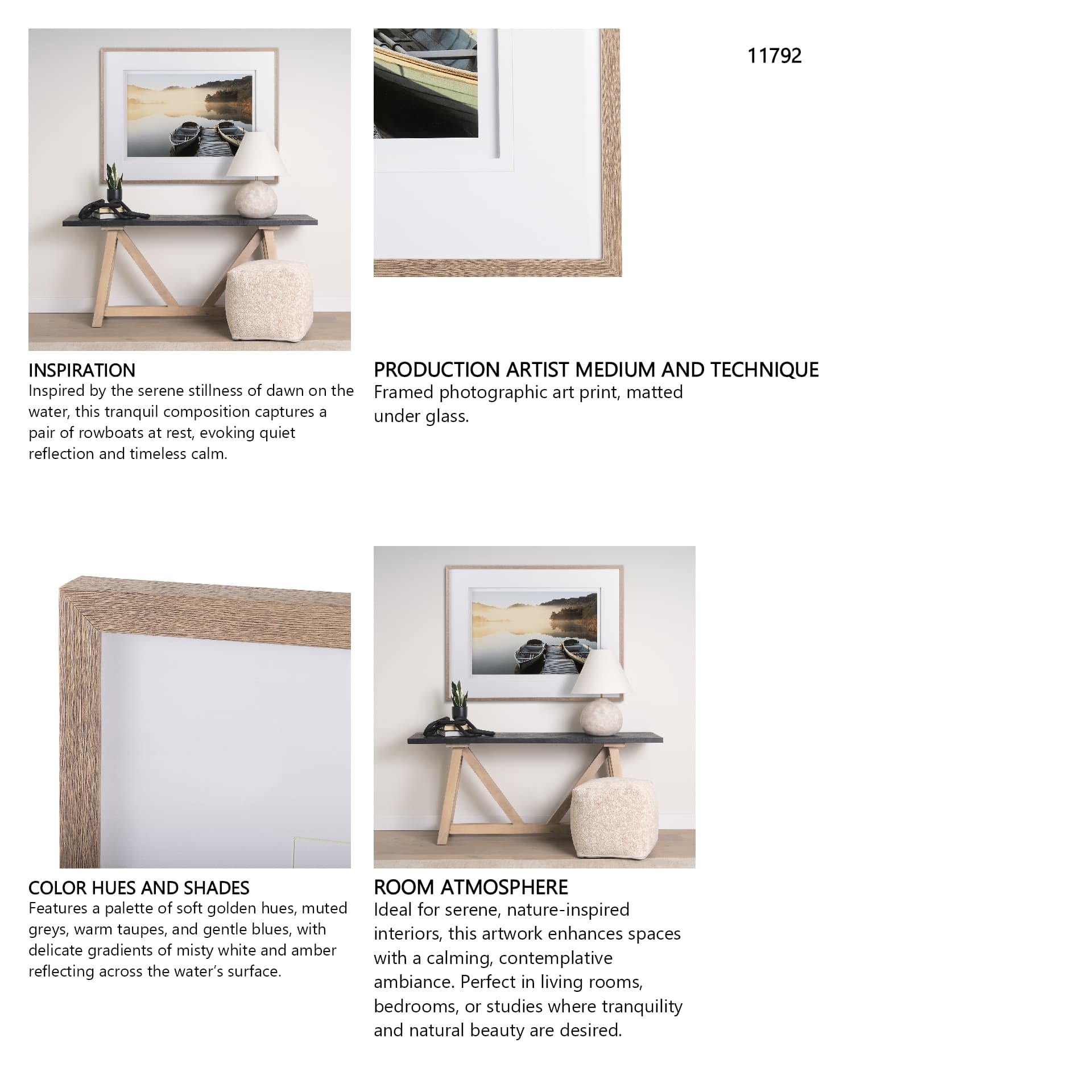 Tranquil Haze - Framed Art Photograph Matted under Glass — in a styled room