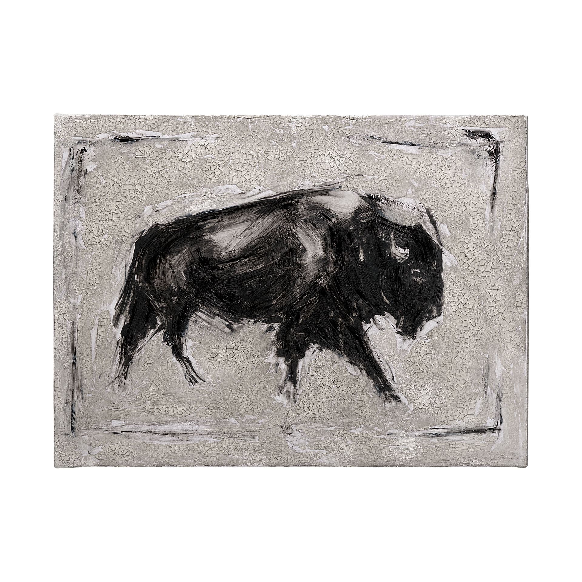 Dynamic Bison I by Ethan Harper a Hand Embellished Textured Canvas — product photograph