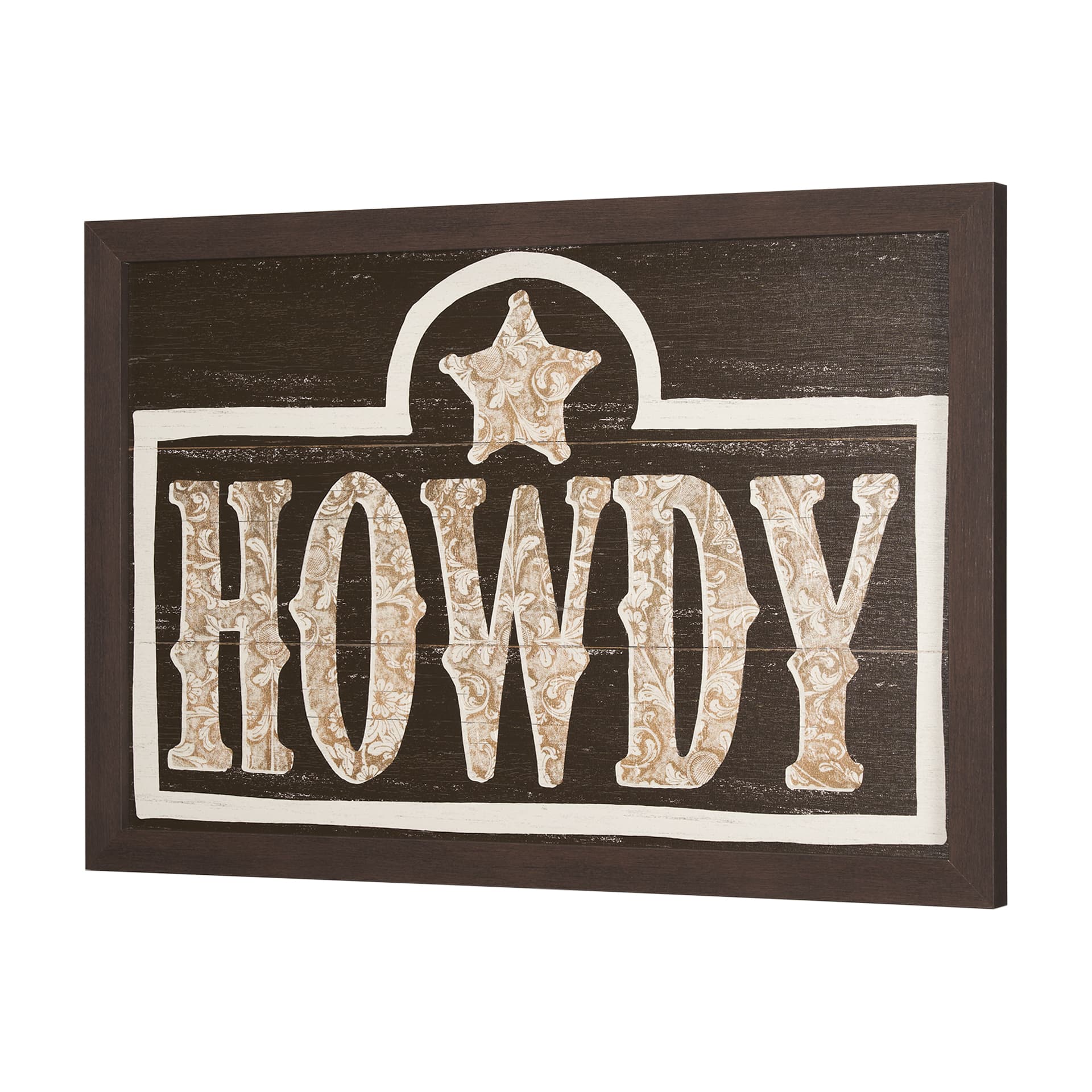 Cowboy Culture - Howdy by Mercana Studio a Hand Embelished Textured Framed Art Print — product photograph