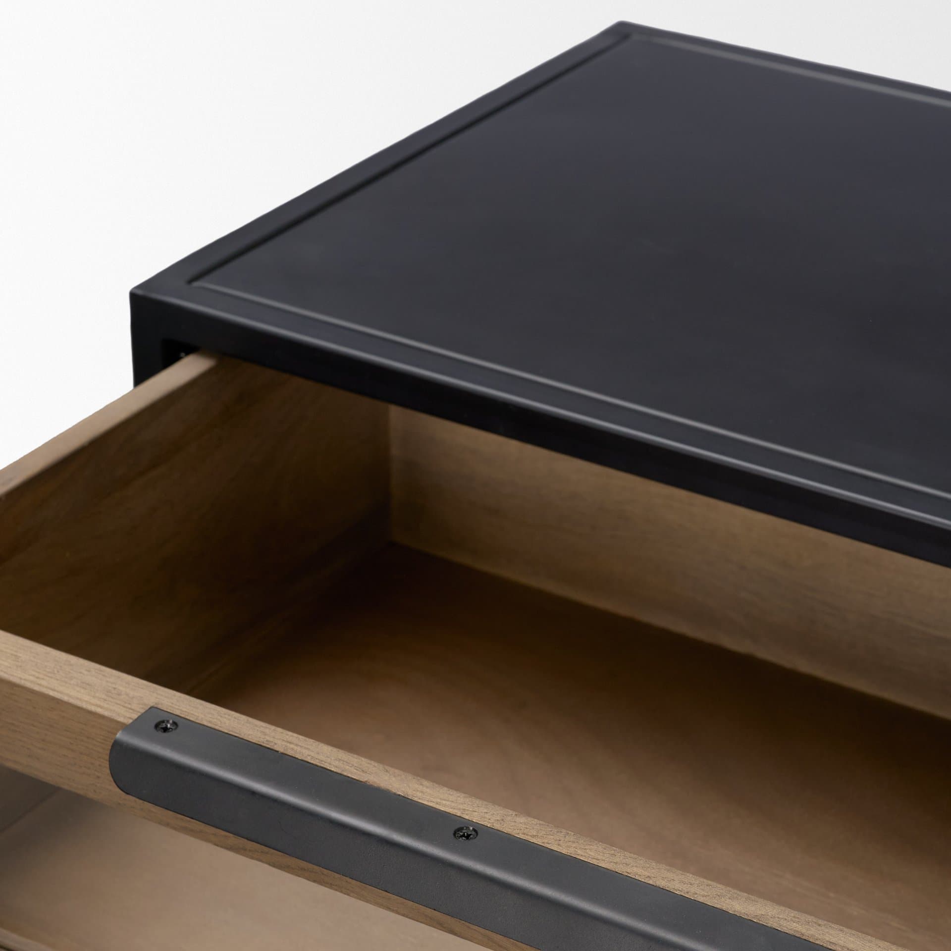 Sloan Light Brown W/ Black Metal Frame Side Table — product photograph