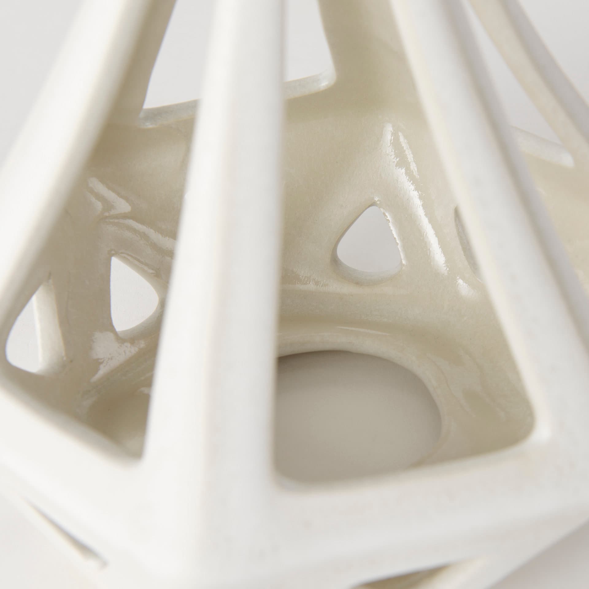 Hood 7.7L x 7.7W x 9.4H White Geometric Ceramic Object — product photograph