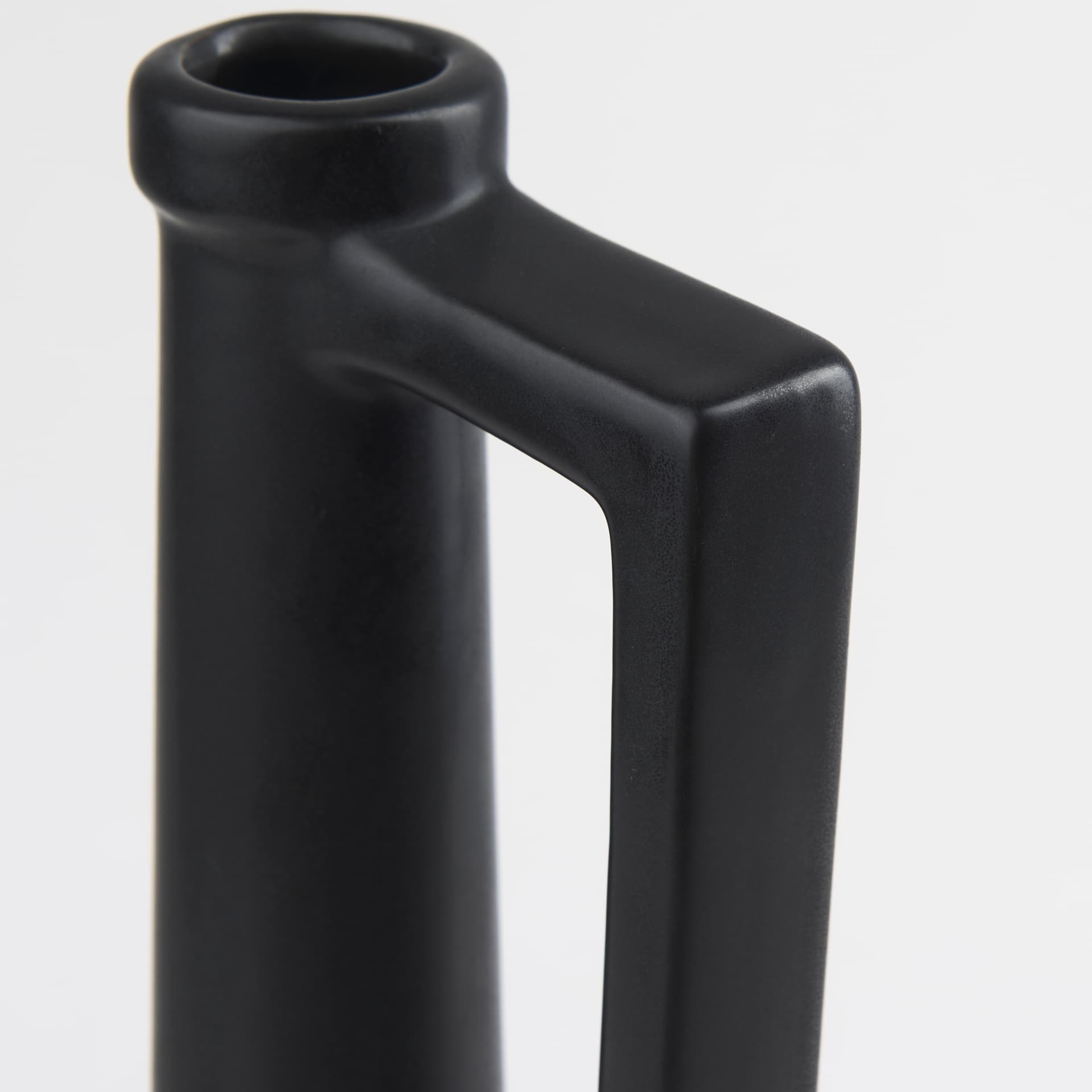 Burton 17.1H Large Matte Black Ceramic Jug Vase — product photograph