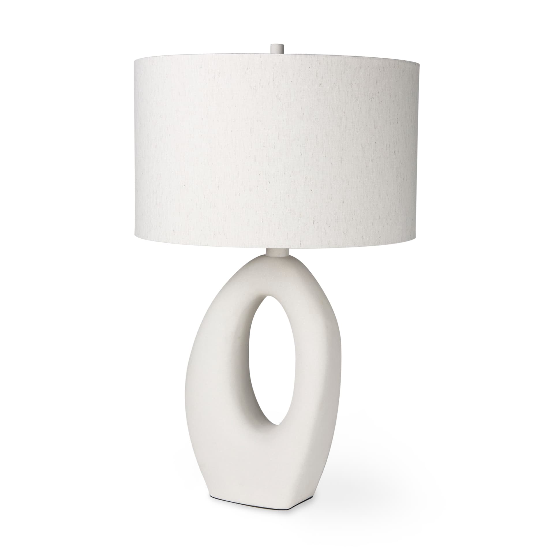 Tao 20.0L x 20.0W x 33.0H Cream Base W/White Shade Table Lamp — product photograph