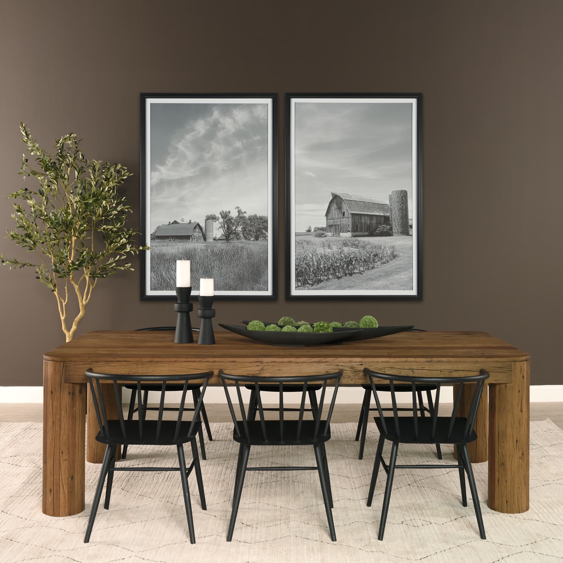 Farm Serenity I by Leda Robertson Textured FramedPhoto Print Matted under Glass — in a styled room
