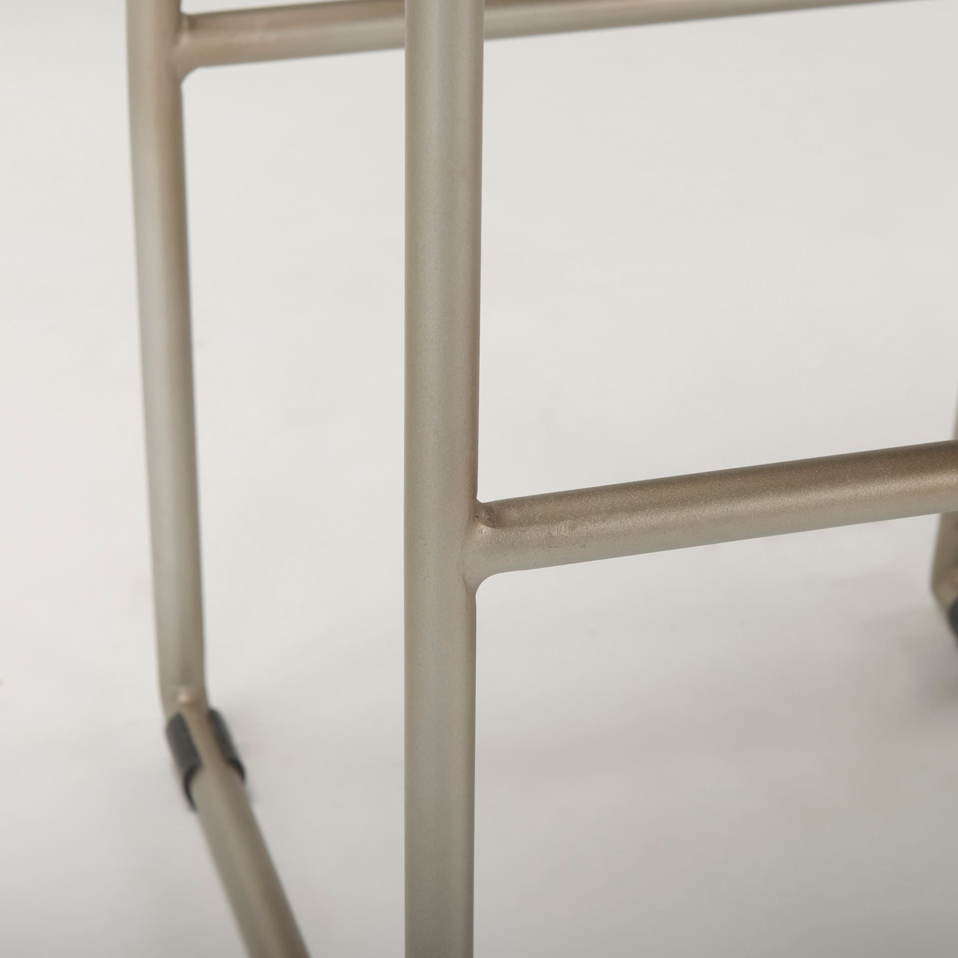 Givens Low Back 32in Seat Bar Stool | Brown Wood w/ Silver Metal — product photograph