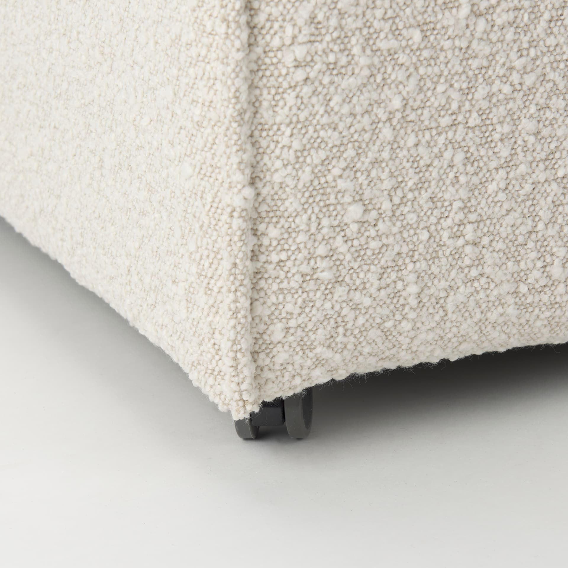 Damon Barrel Back Dining Arm Chair | Cream Fabric w/ Caster Base — product photograph