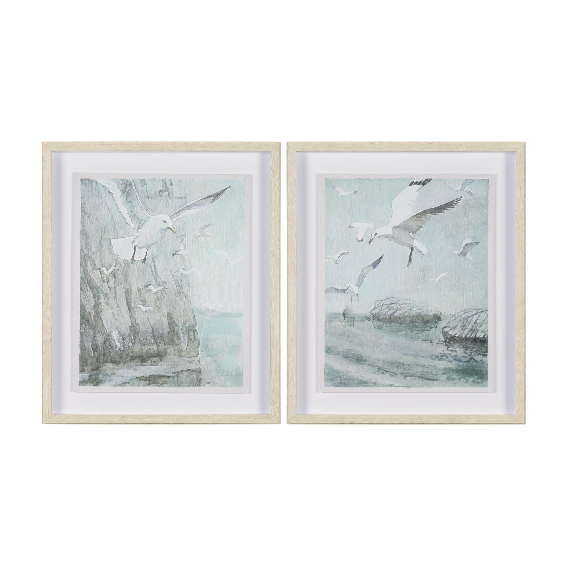 Storm is Coming (Set of 2) Seagulls by Melody Ducharme a Hand Embellished Framed Print under Glass — product photograph