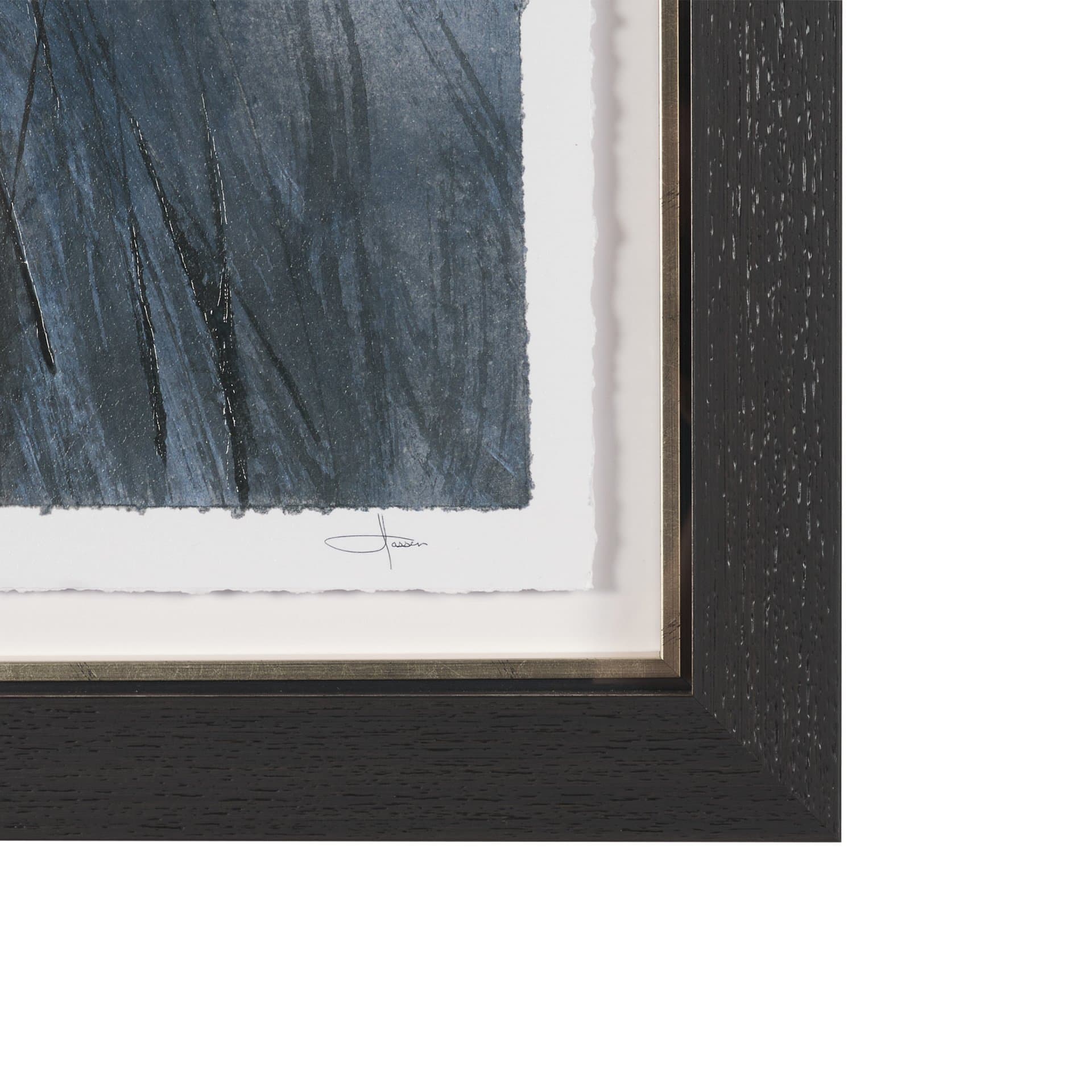 Brook and Willows II by Mercana Studio Hand Embelished Textured Framed Artwork Matted under Glass — product photograph