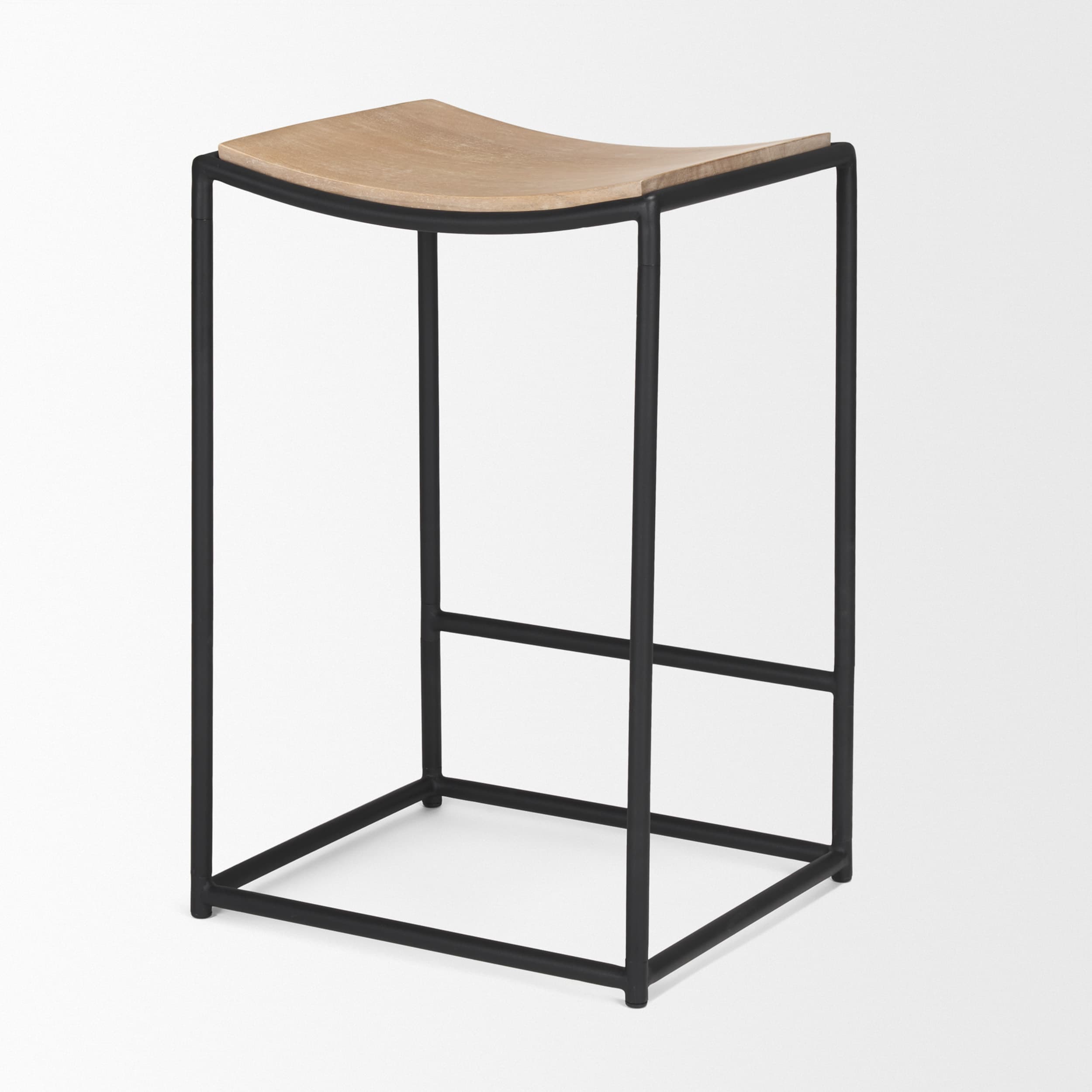 Taniel Backless 26in Seat Counter Stool | Light Brown Metal w/ Metal — product photograph