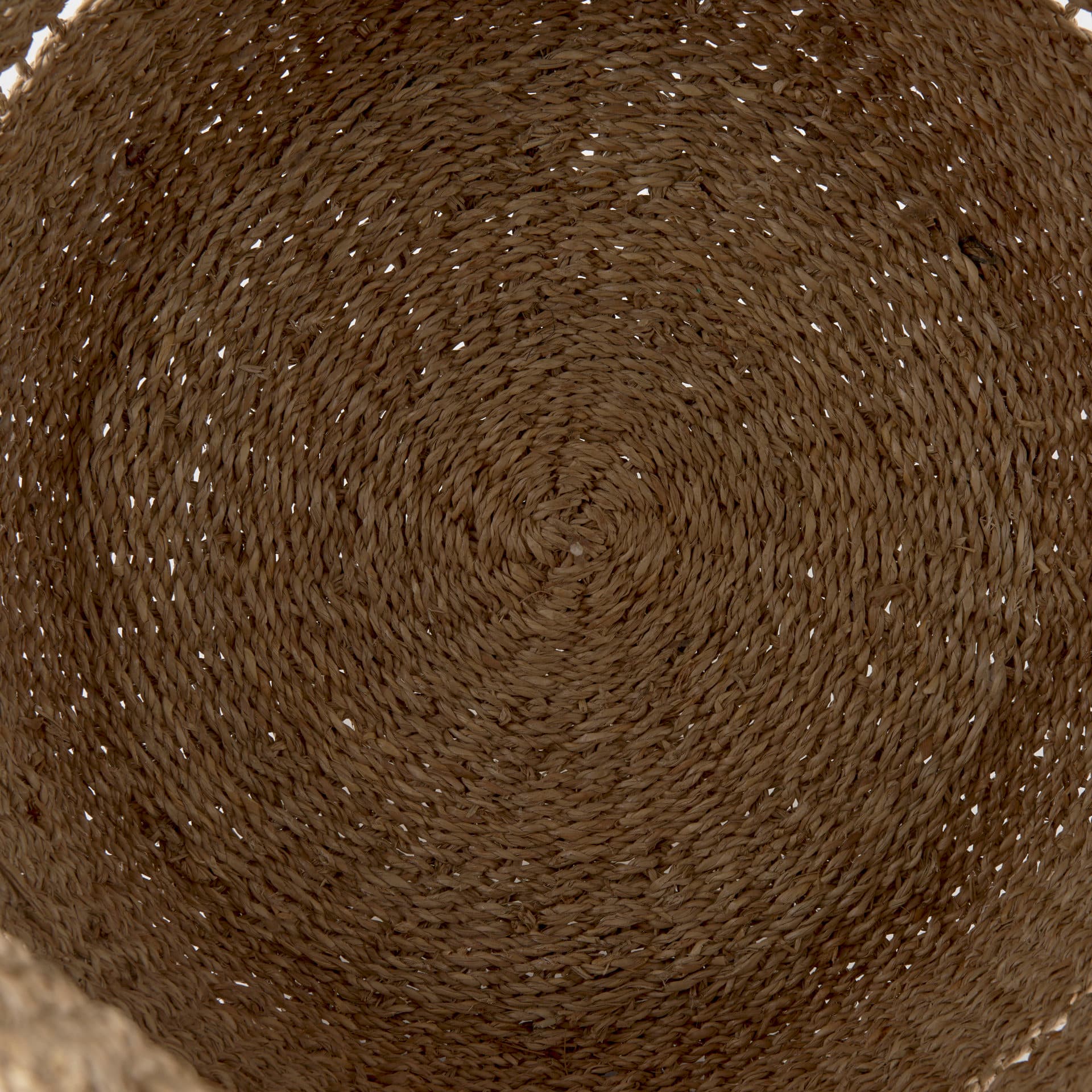 Hayes 17.7L x 17.7W x 11.8H (Set of 2) Medium Brown Seagrass Round Basket with Stripe Pattern — product photograph