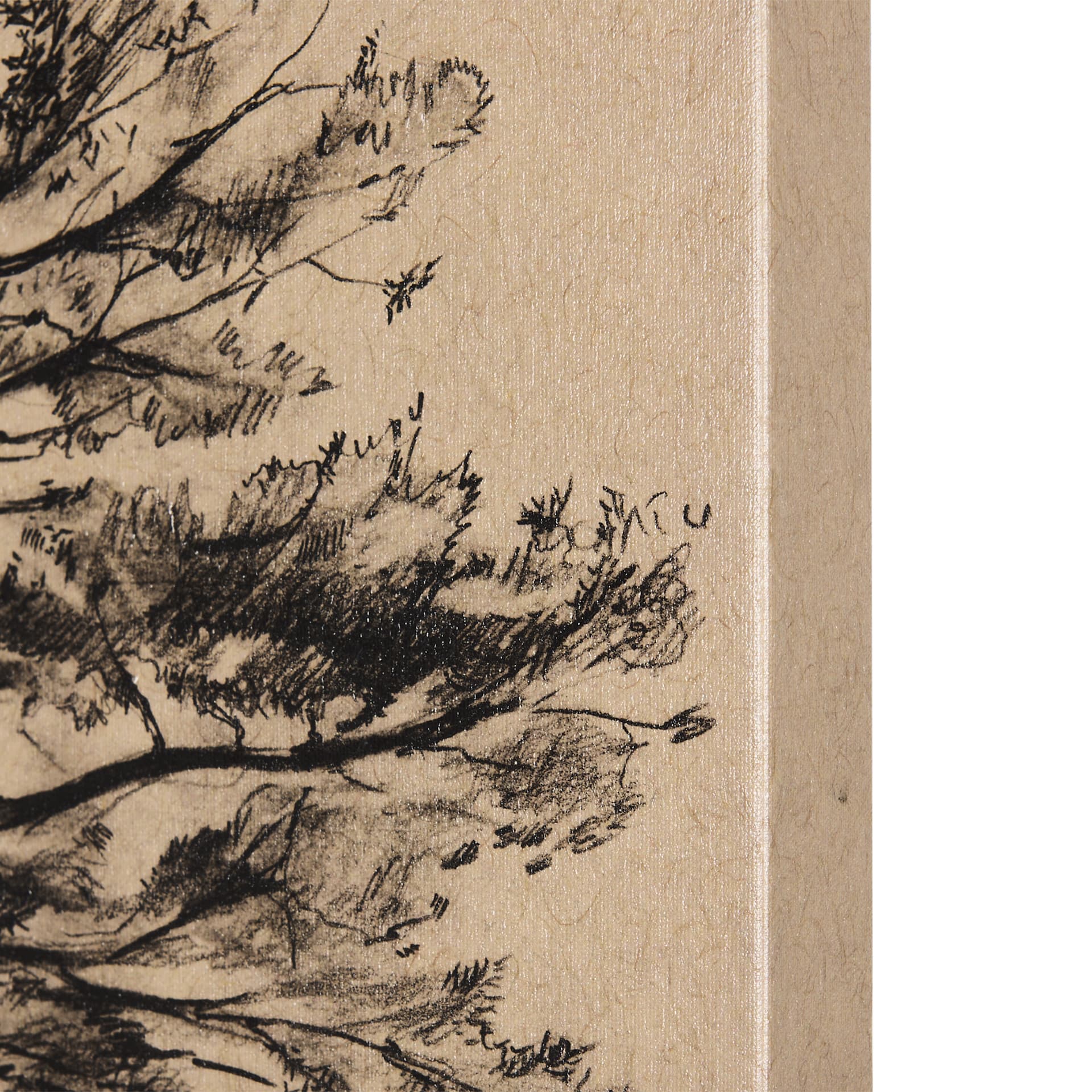 Tree Drawing III by Mercana Studio a Hand Embellished Textured Canvas — product photograph