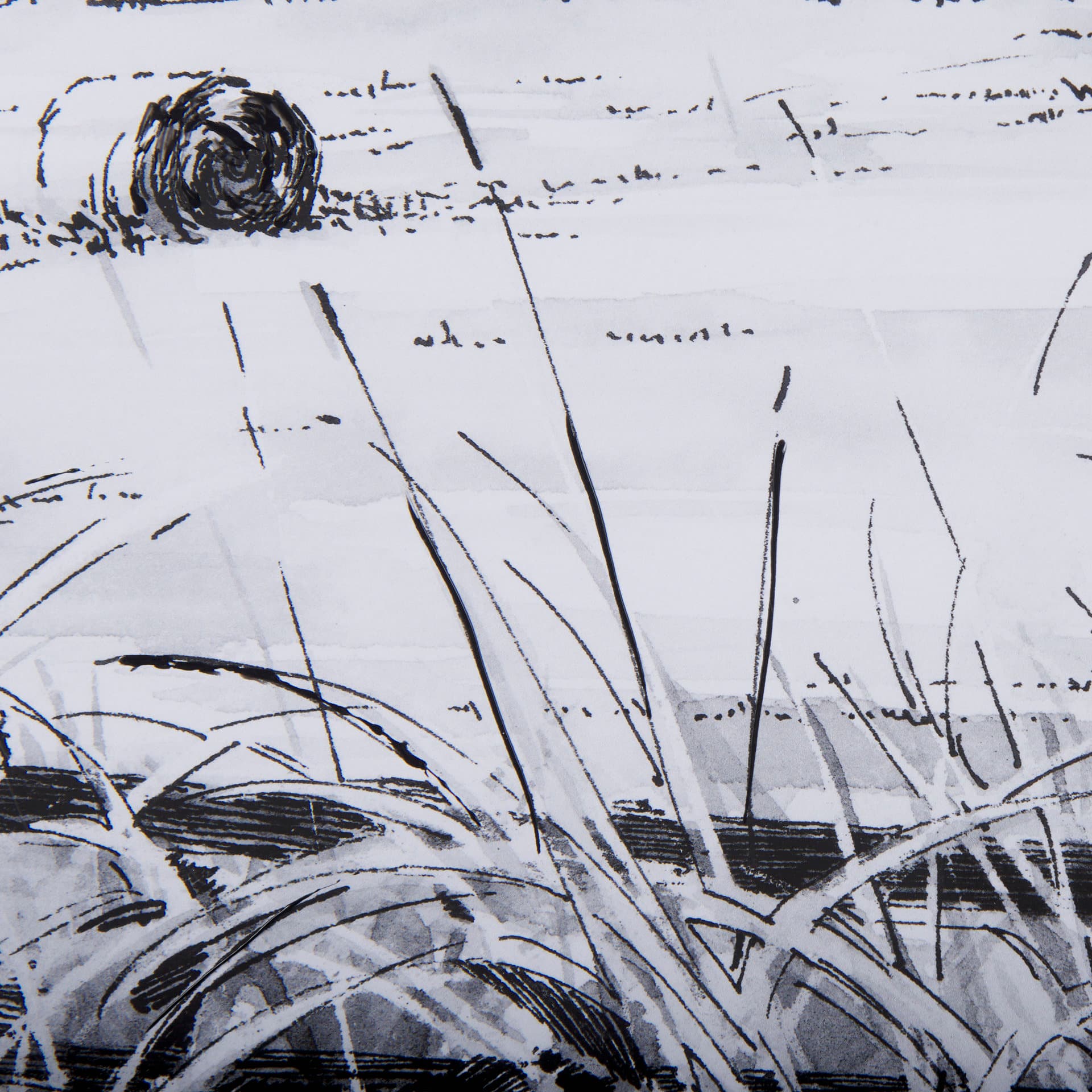Farm View II by Mercana Studio a Hand Embellished Textured Framed Art Print Matted under Glass — product photograph