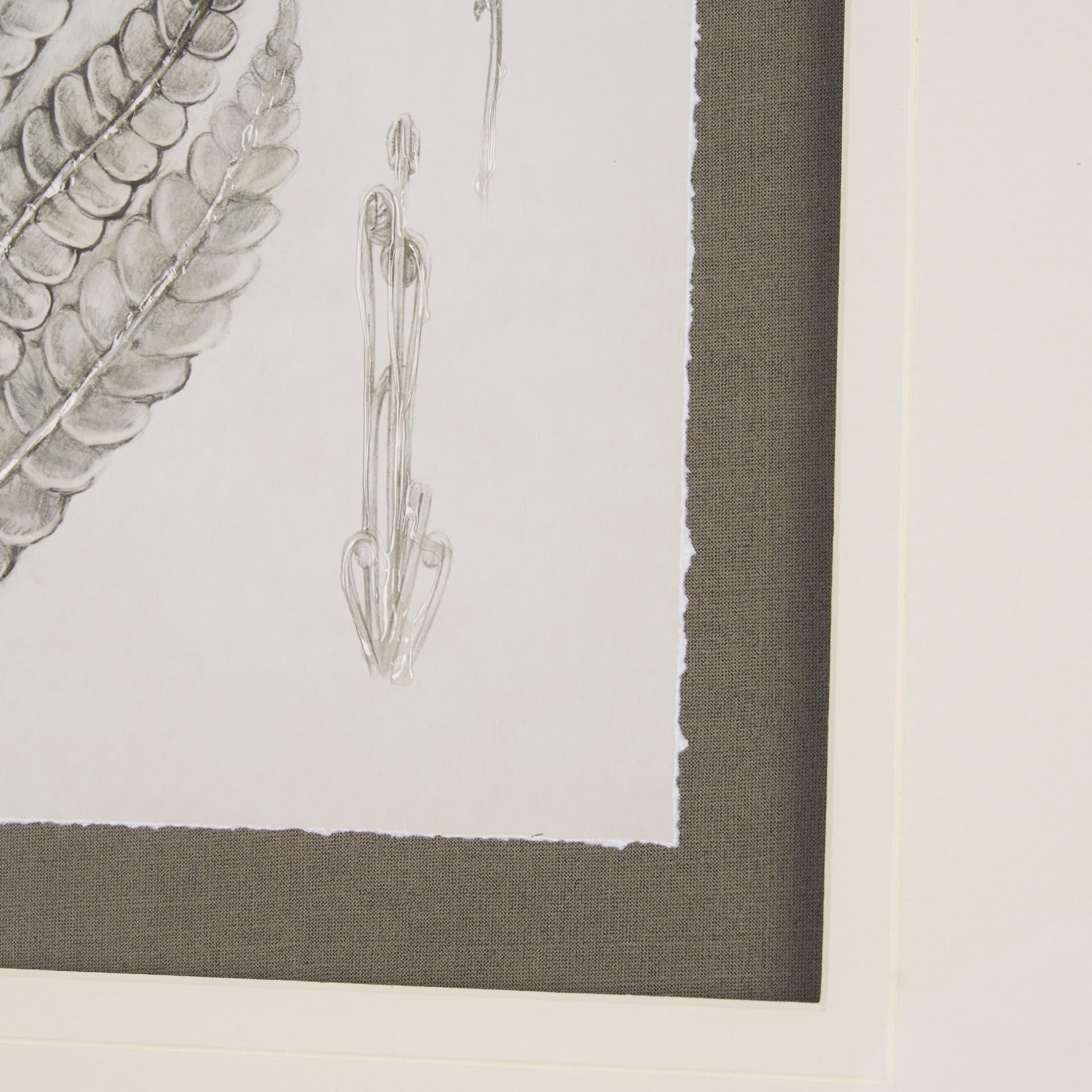 Fern Study I by Mercana Studio Hand Embelished Framed Art Print Matted under Glass — product photograph