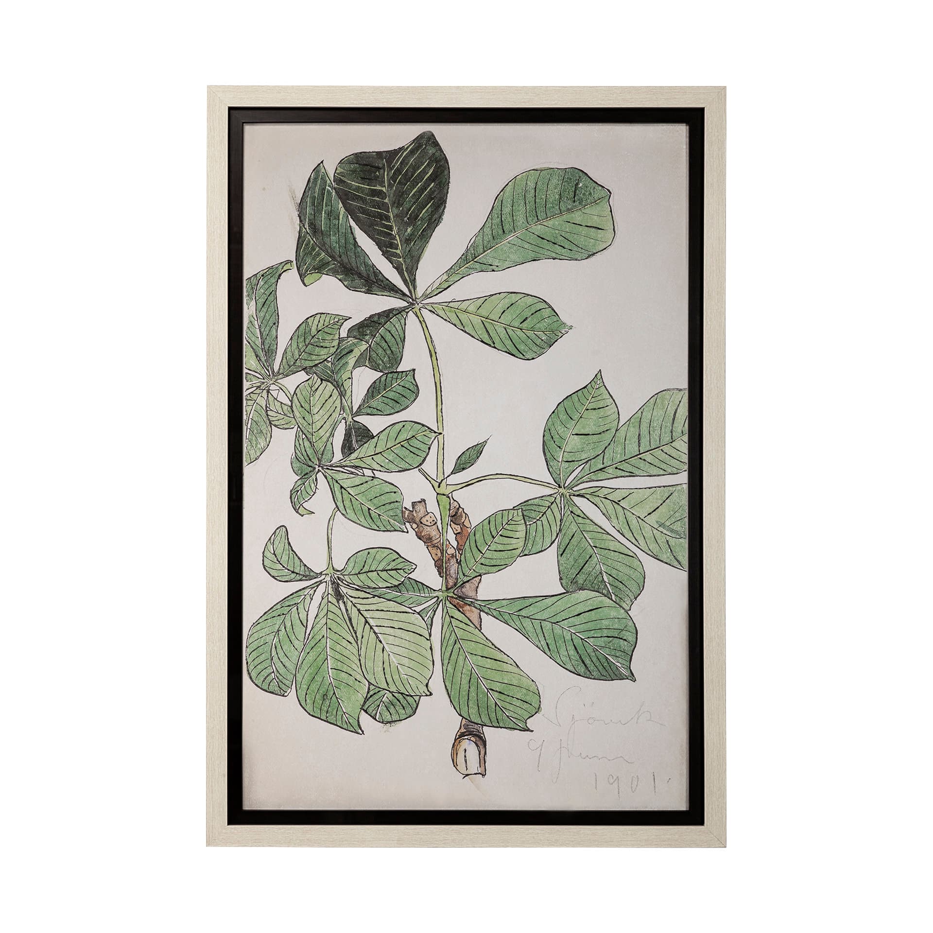 Techning Lamnar by John Bauer a Hand Embellished Textured Framed Art Print Matted under Glass — product photograph