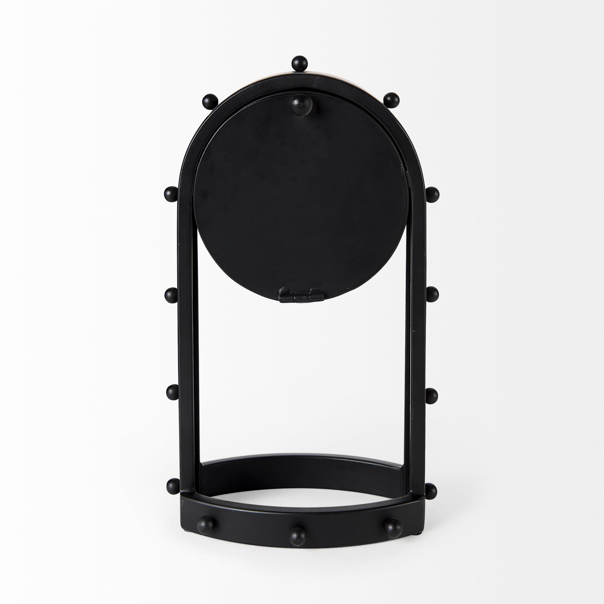Marian 7.5L x 5.7W x 13.0H Black Studded Table Clock — product photograph