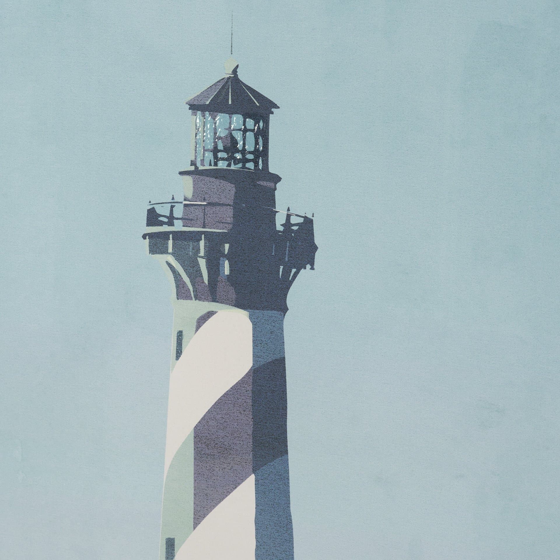 Lighthouse I-Cape Hatteras by Mercana Studio a Hand Embellished Framed Art Print Matted under Glass — product photograph