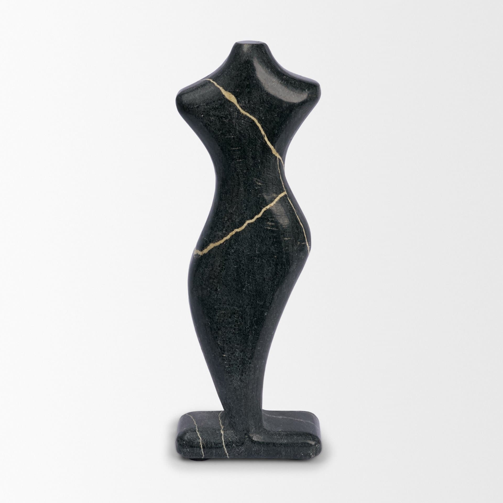 Contour Black Marble Silhouette Decorative Object — product photograph
