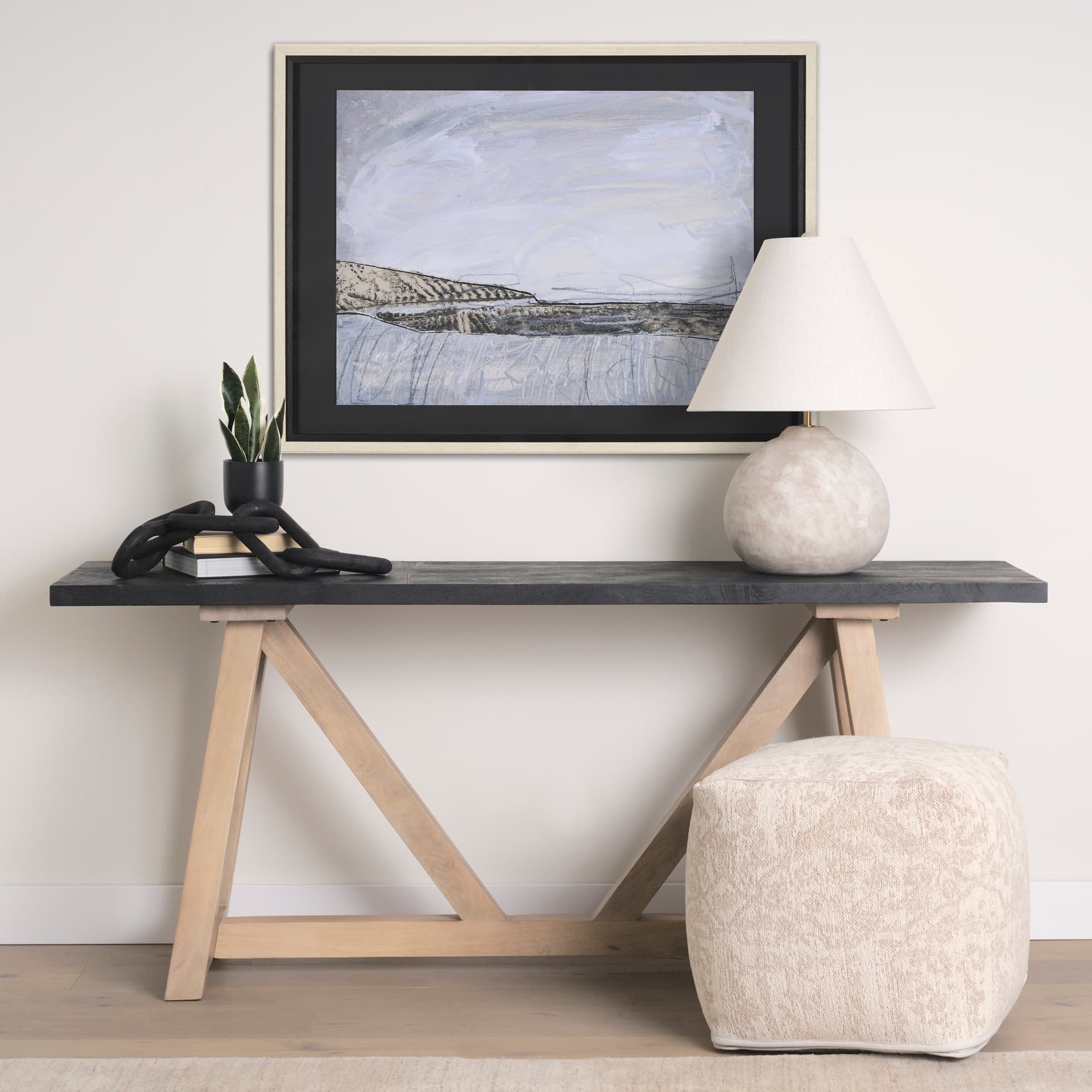 Mesmerized View II by Mercana Studio a Hand Embellished Framed Art Print Matted under Glass — in a styled room
