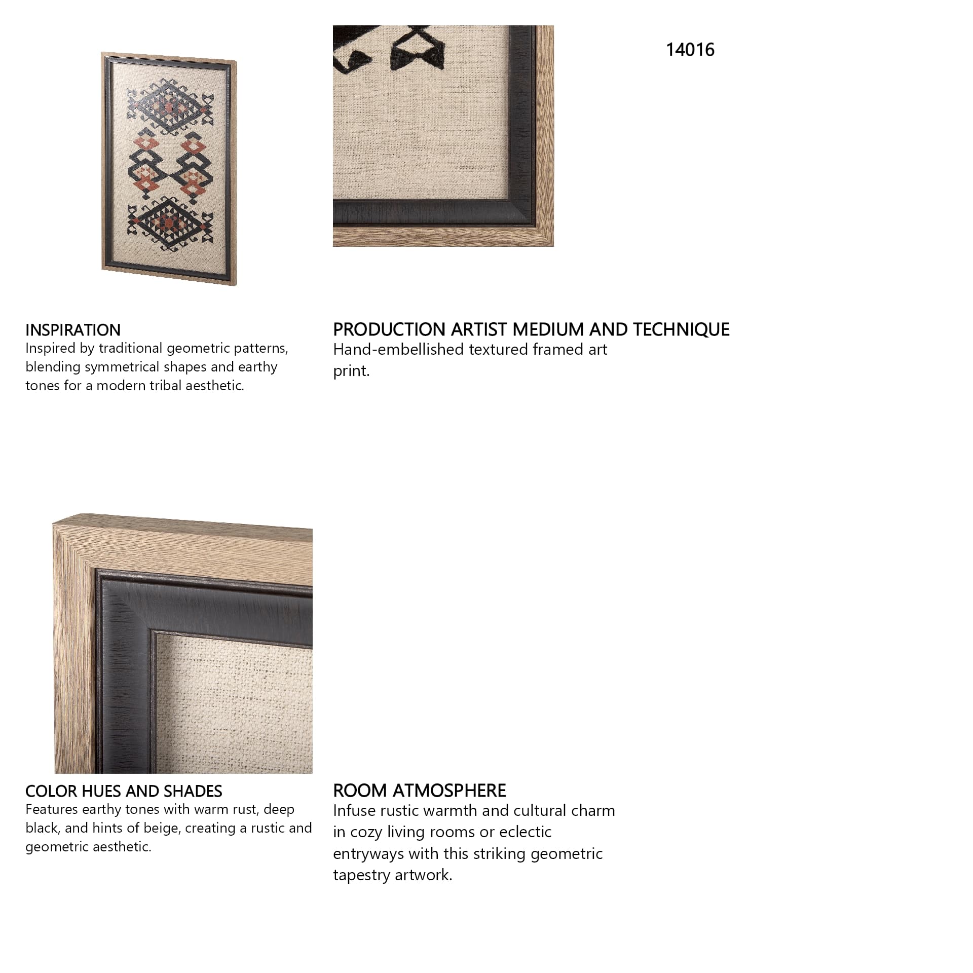 Creamy Tapestry I by Mercana Studio a Hand Embellished Textured Framed Art Print — in a styled room