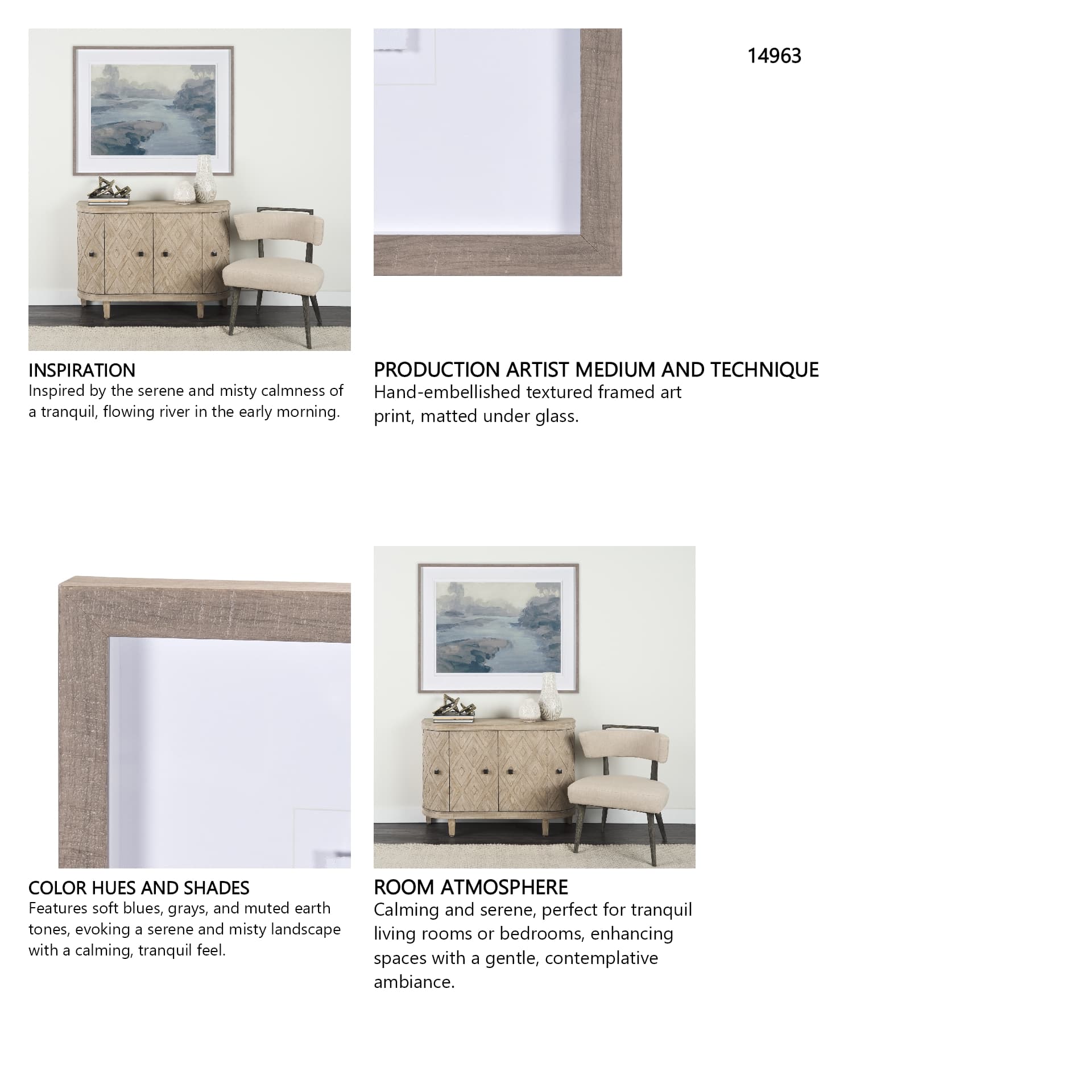 Morning Light I by Mercana Studio a Hand Embellished Textured Framed Art Print Matted under Glass — in a styled room