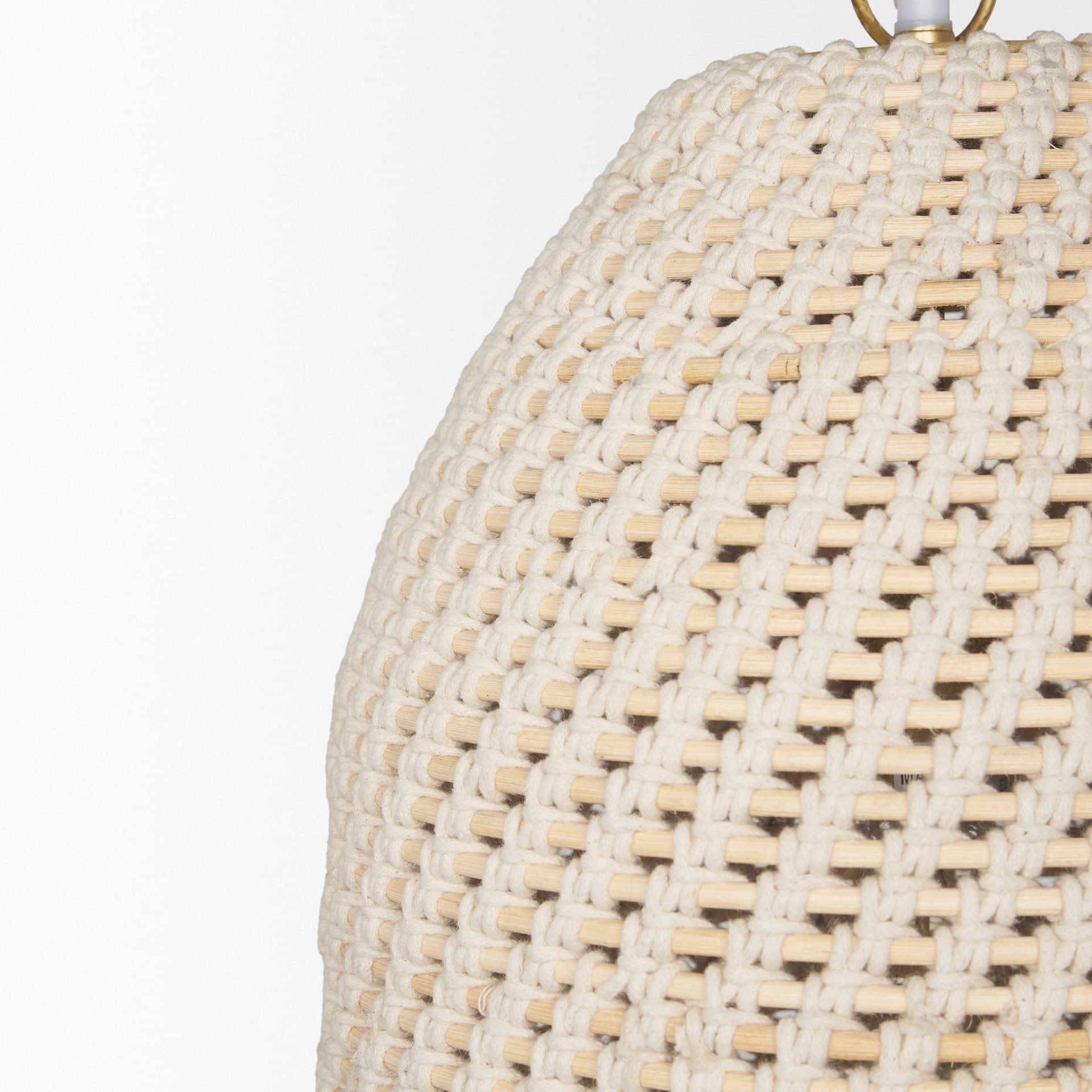 Tosha 1-Light Cotton Rope Bell Pendant — product photograph