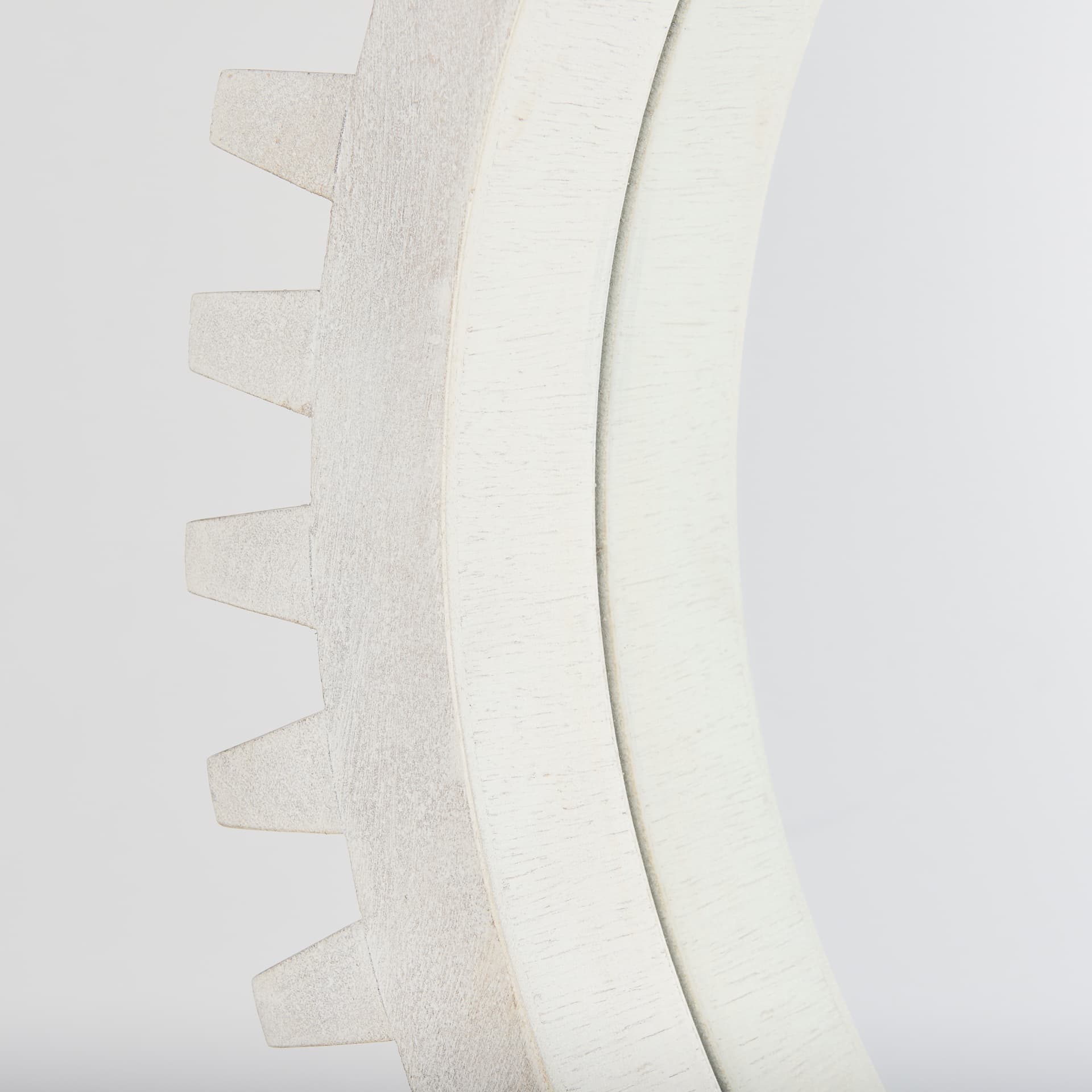 Sundance Cog 35.5" Round Whitewashed Wood Frame Mirror — product photograph