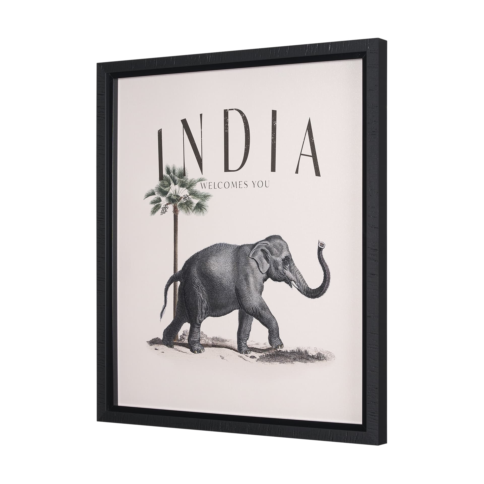 Travel Guide - India by Vintage Collection a Hand Embellished Textured Framed Art Print — product photograph