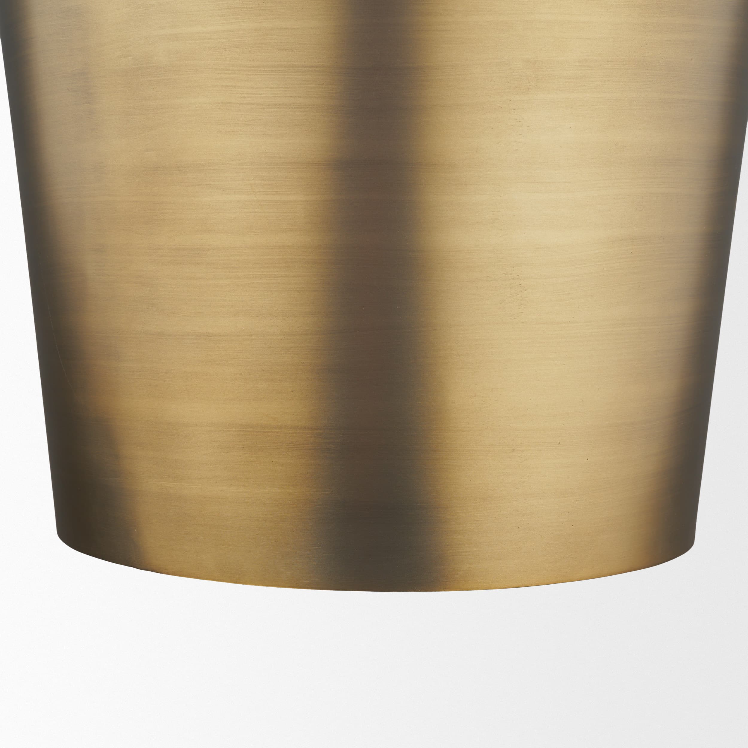Keller Tall Antiqued Brass Metal 1-Light Pendant — product photograph