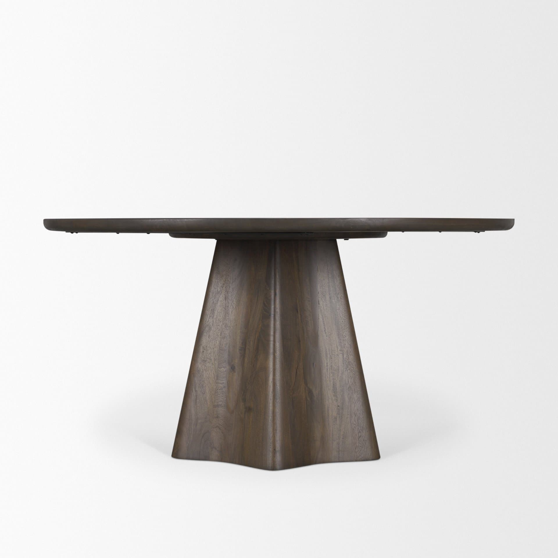 Jovani 60" Round Pedestal Dining Table | Modern | Dark Brown Wood | Seats 6 — product photograph