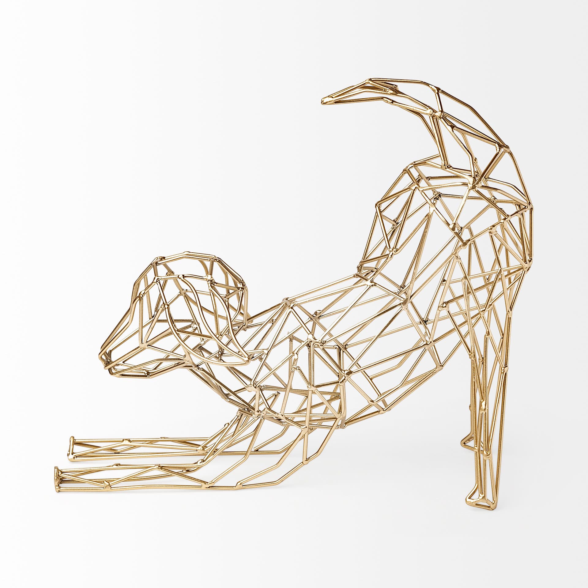 Frankie II 13L x 6W Gold Wire Framed Dog Shaped Decor — product photograph