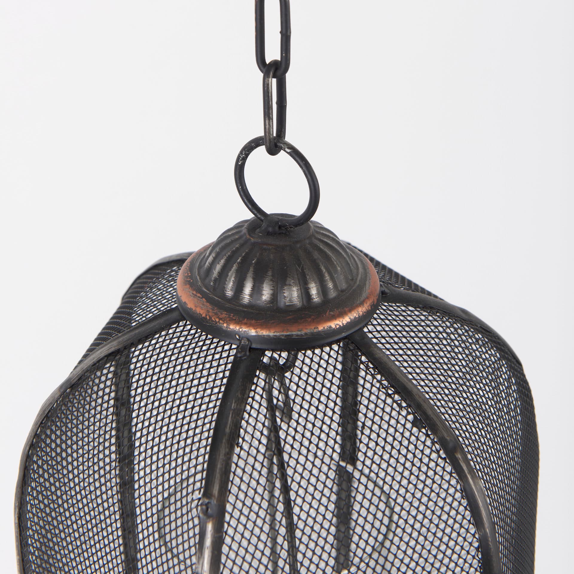 Jutland Set of Three Black Metal Bird Cage Candle Holder Lanterns — product photograph