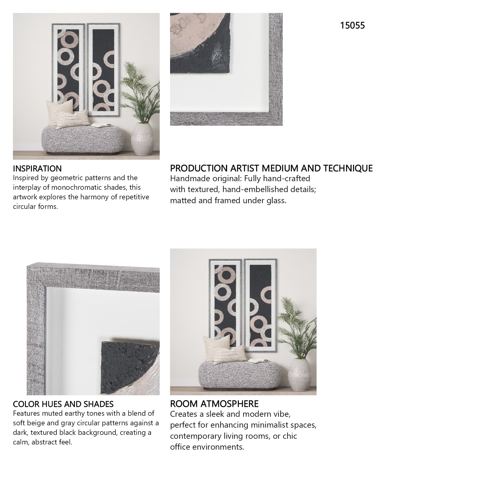 Continuous Intention I by Studio M a handmade Original Framed Artwork under Glass — in a styled room