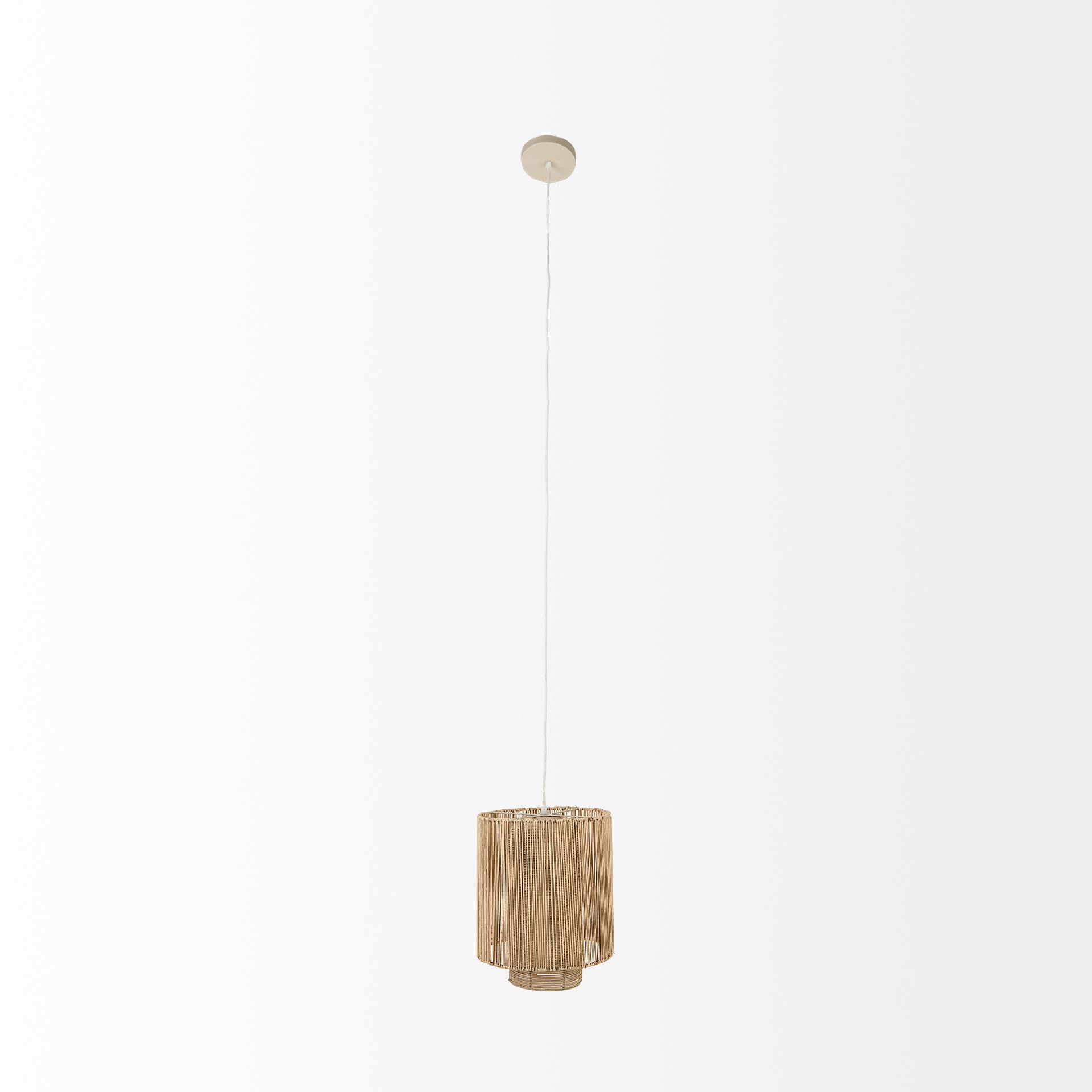 Aviario 14.2 L x 14.2 W x 14.2 H Natural Cane Cylindrical Pendant Light — product photograph