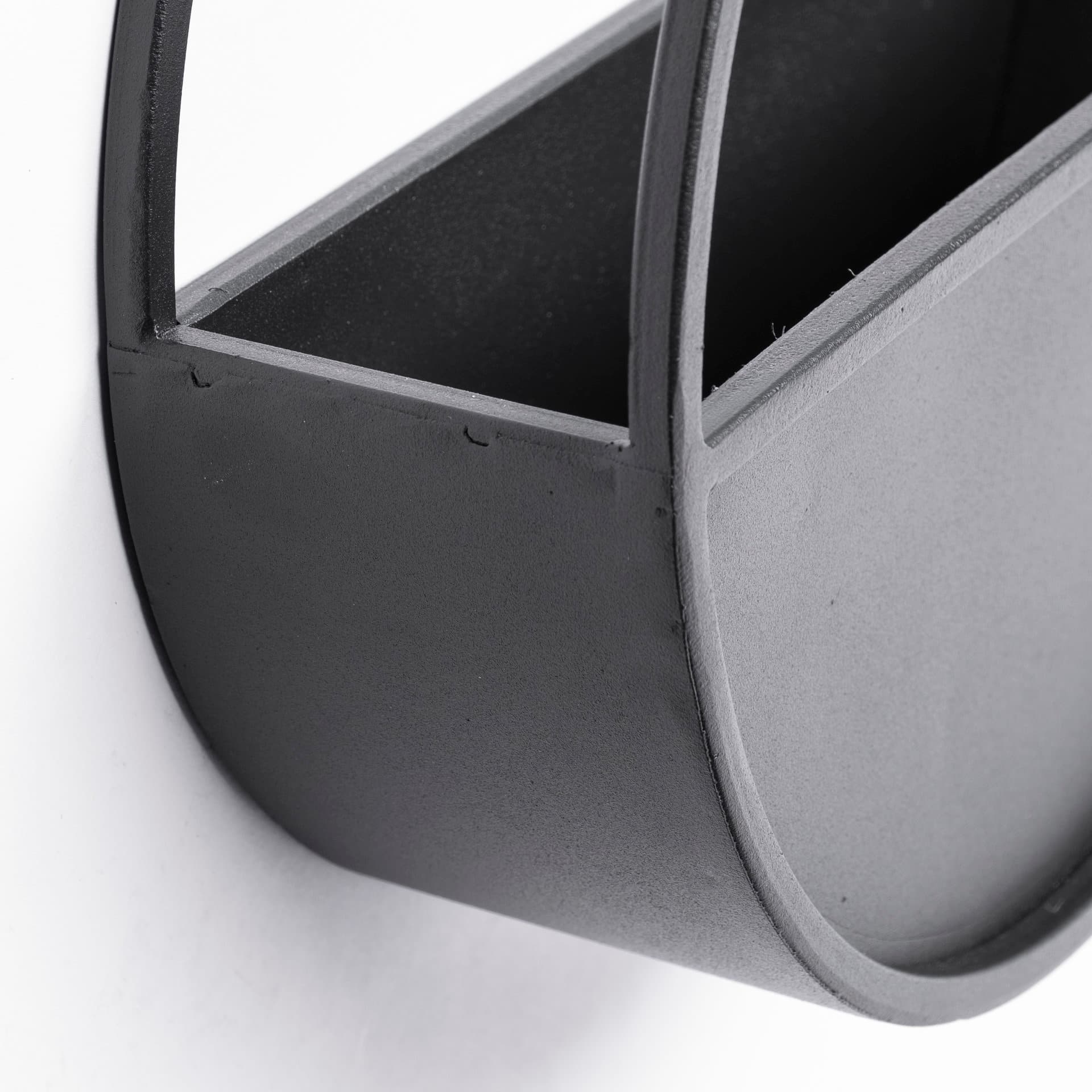 Hank Set of 2 Black Metal Hanging Wall Planters — product photograph