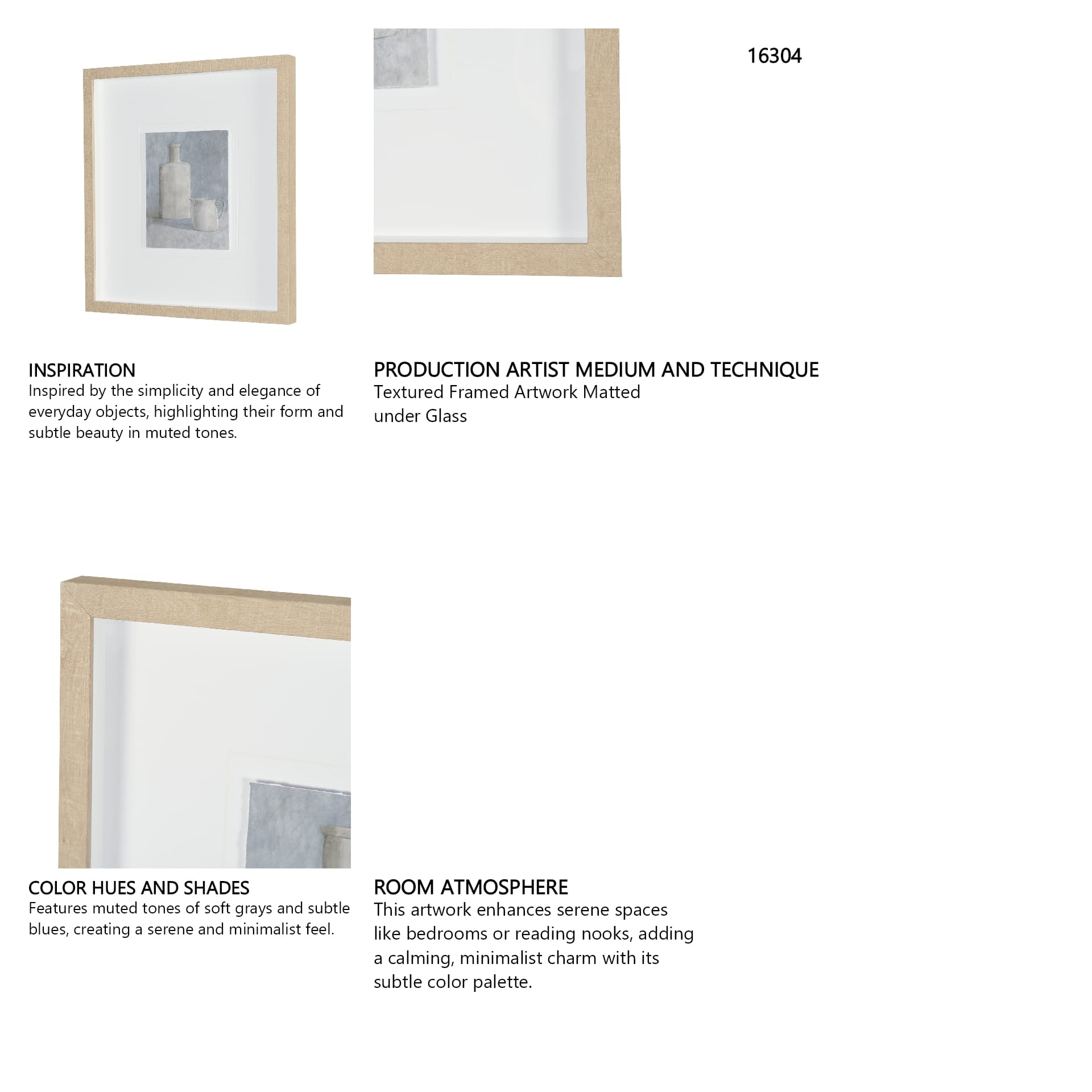 Studies in White and Ash: Study III by Mercana Studio Textured Framed Artwork Matted under Glass — product photograph