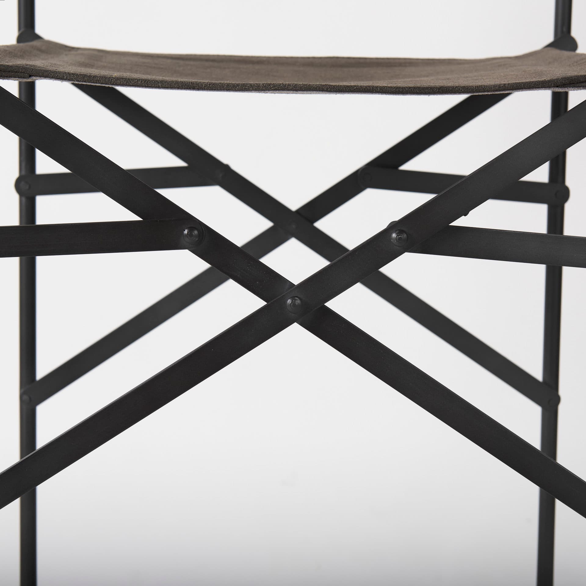 Direttore Backless 40.2in Seat Bar Stool | Brown/Gray Suede w/ Metal — product photograph