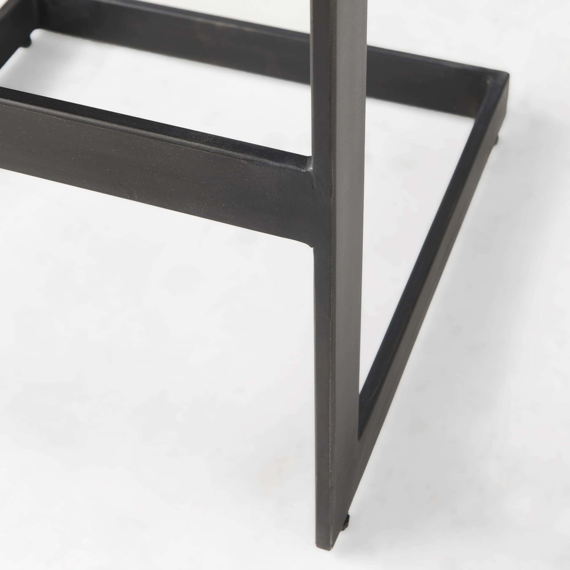 Kiran Backless 30in Seat Bar Stool | Black Wood w/ Black Metal — product photograph